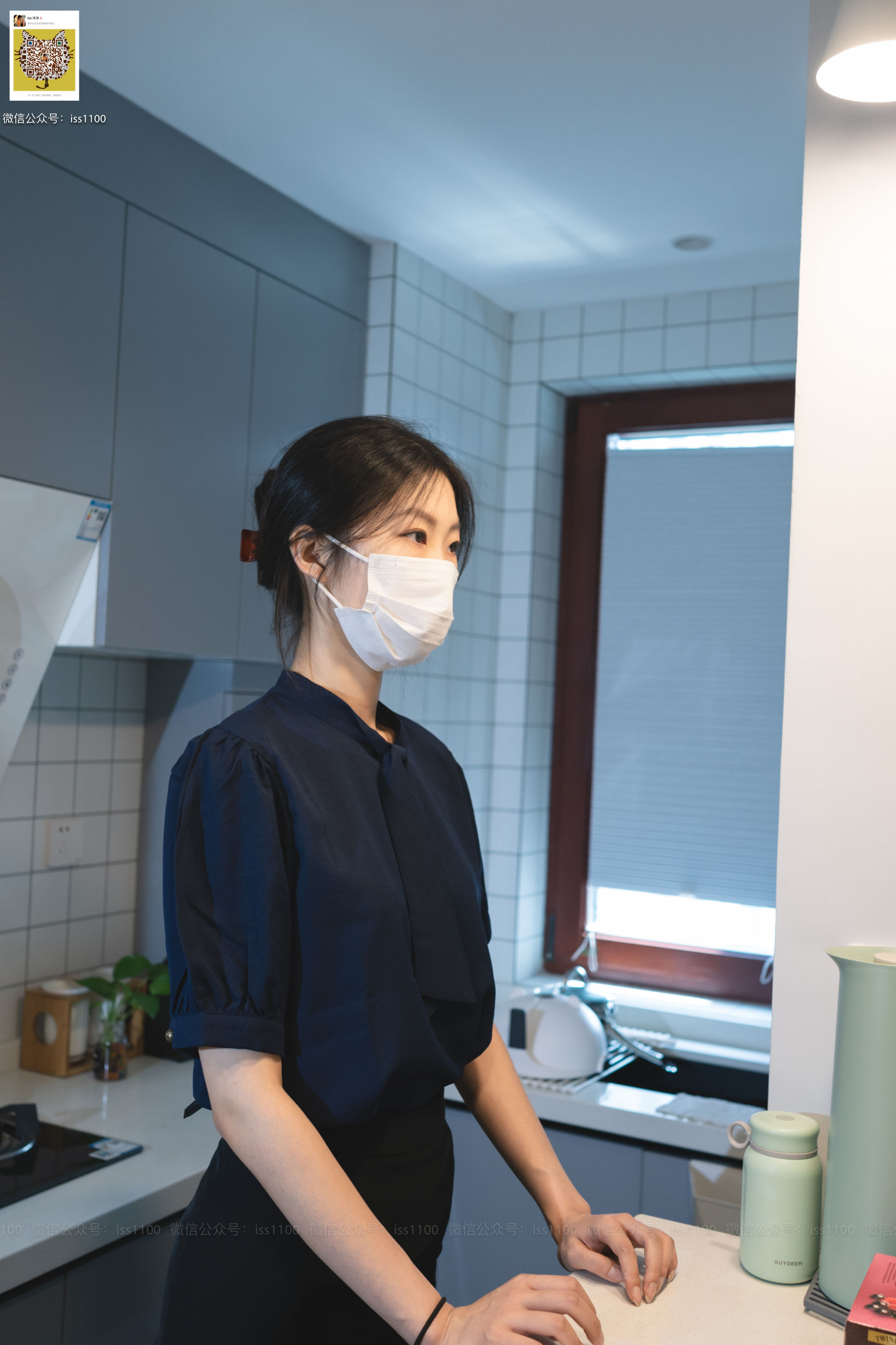 美晗 蓝色衬衫-图1