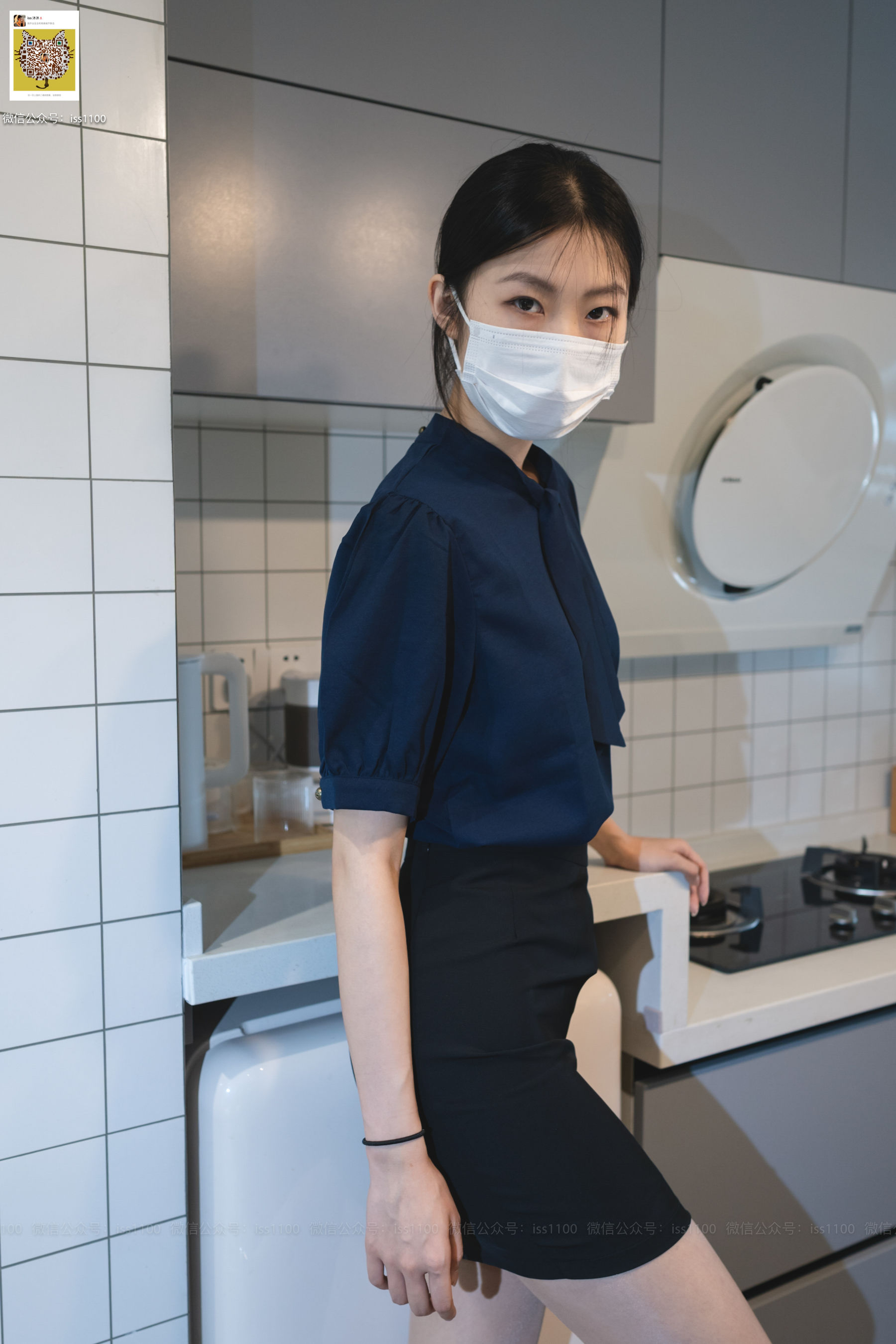 美晗 蓝色衬衫-图2