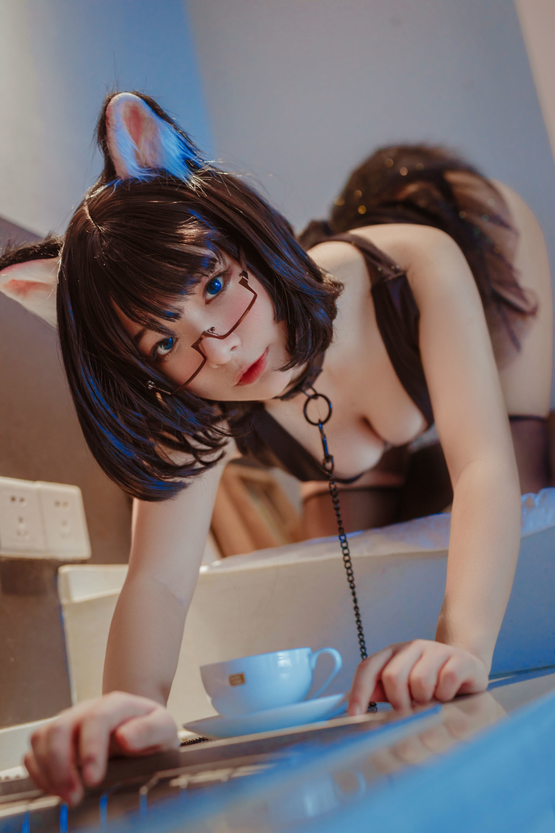 yuuhui玉汇 - 猫猫头黑裙子-图1