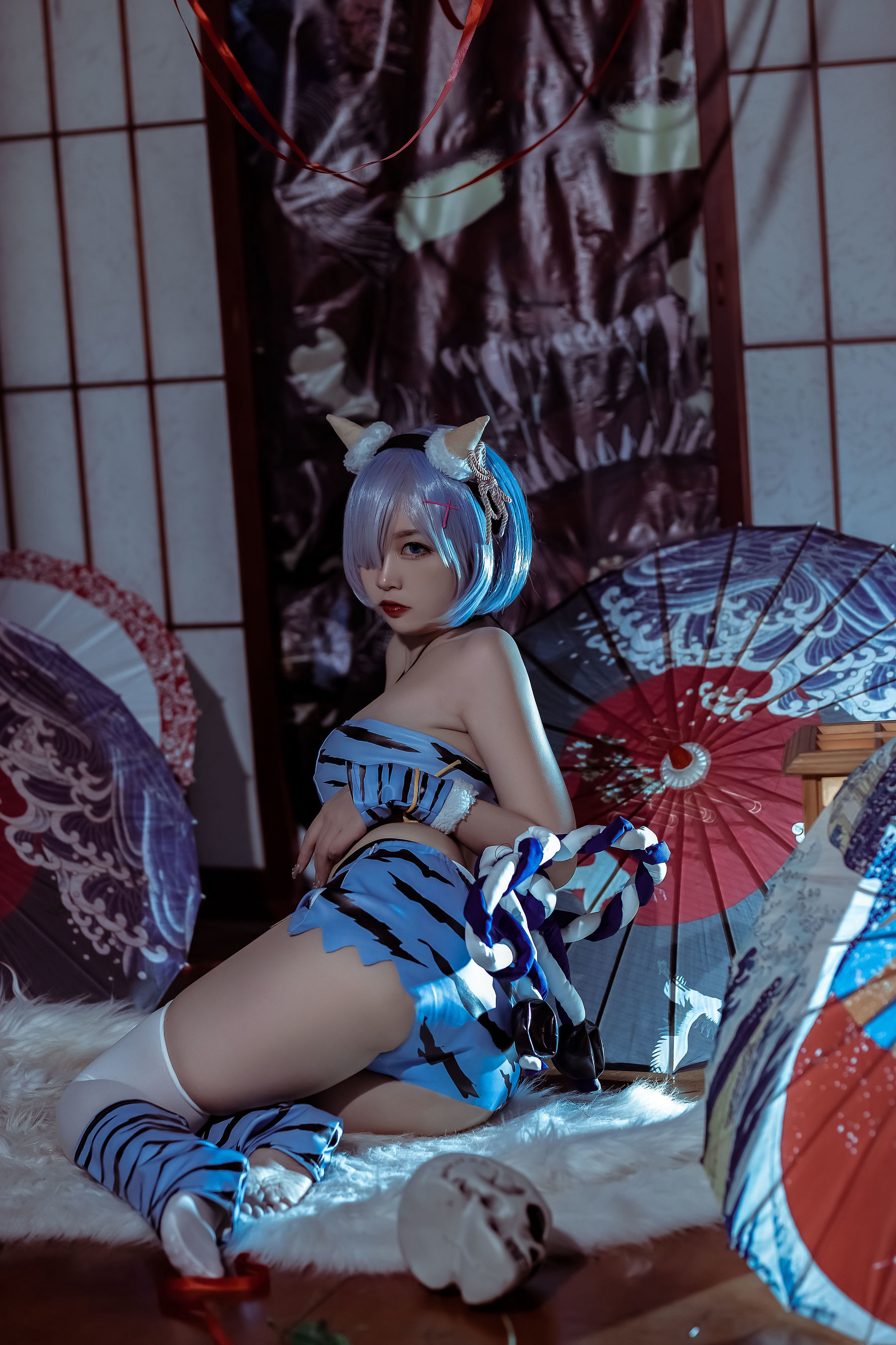 人气Coser二佐Nisa - 蕾姆 夏日鬼衣-图9