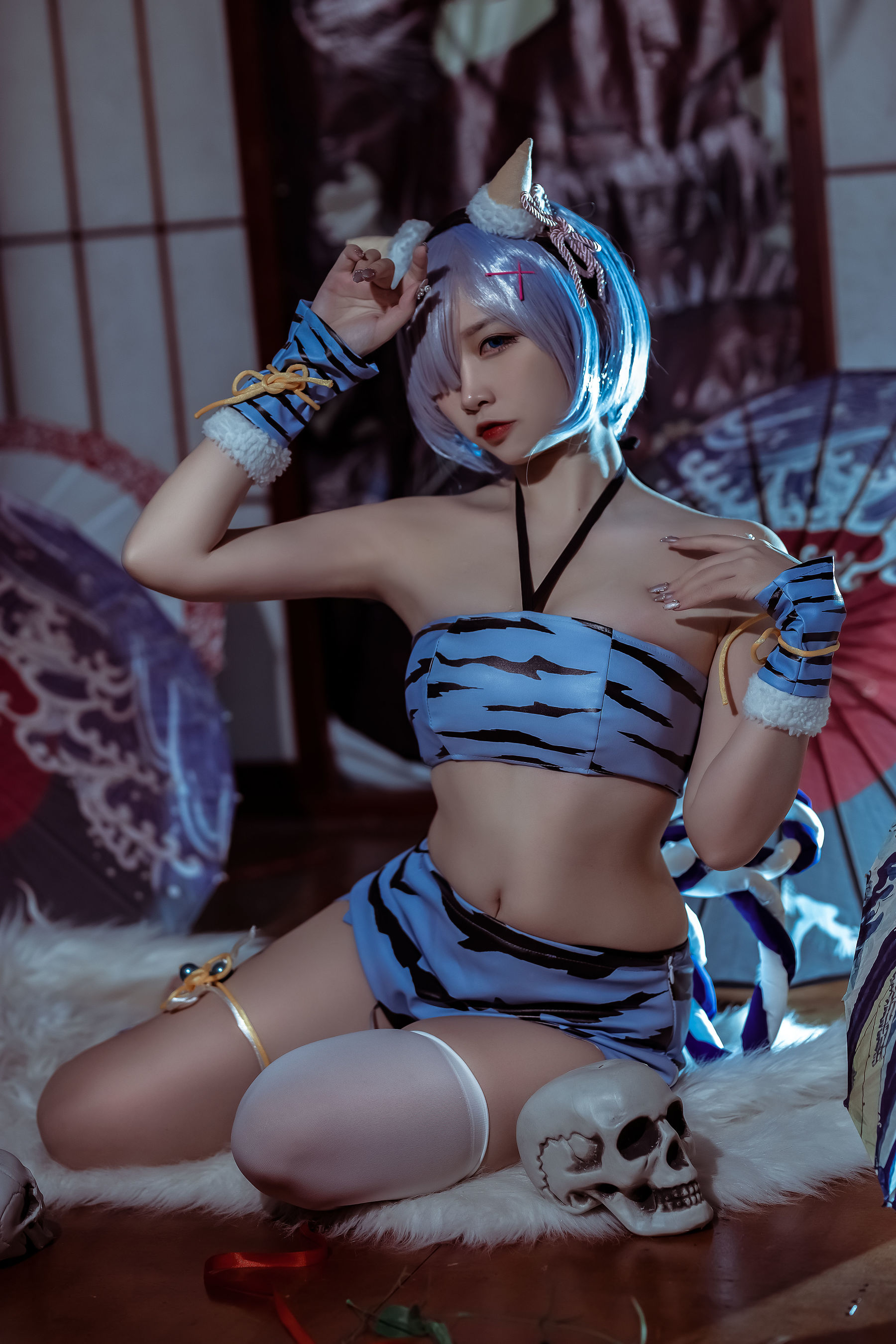 人气Coser二佐Nisa - 蕾姆 夏日鬼衣-图11