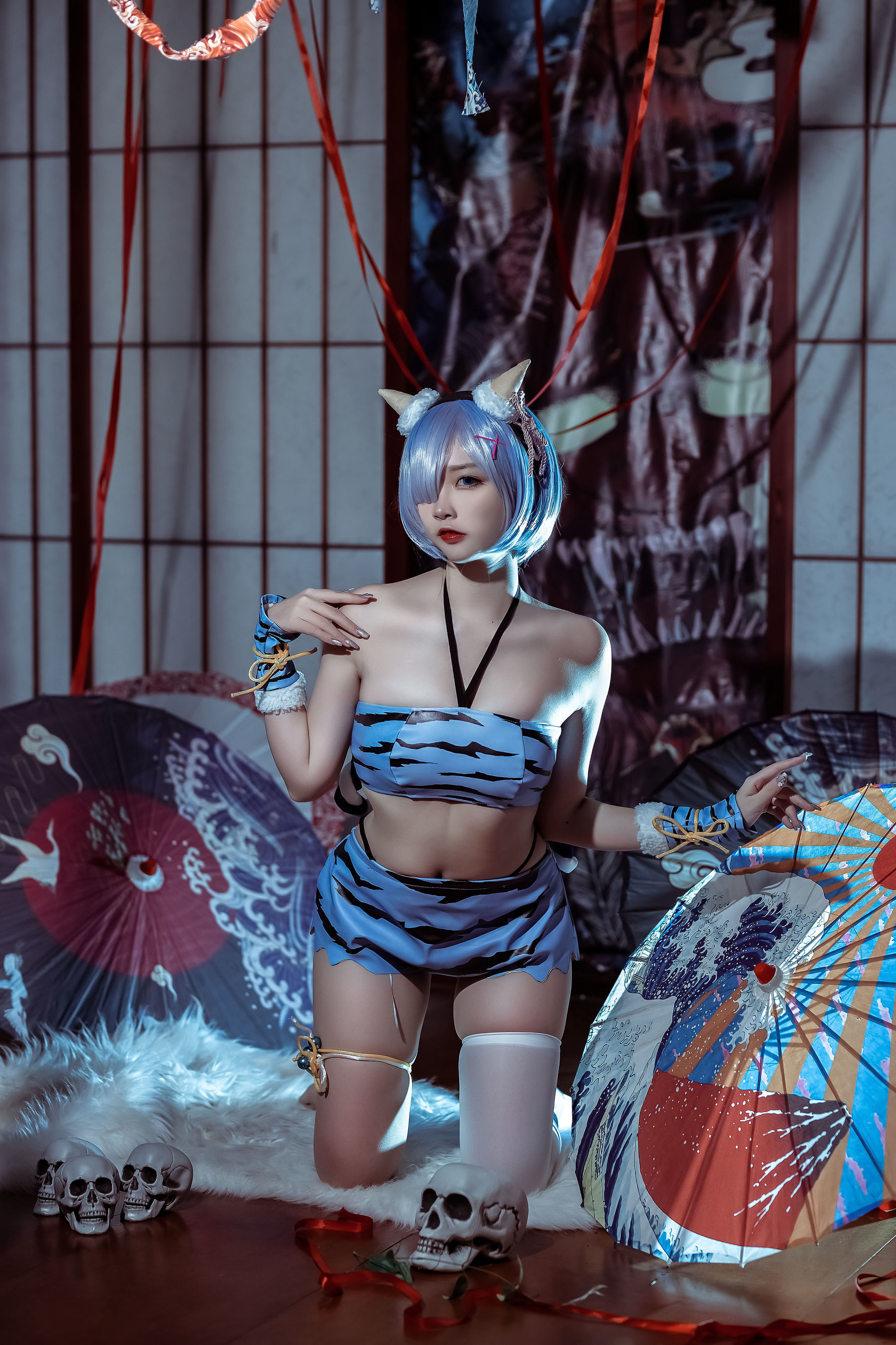 人气Coser二佐Nisa - 蕾姆 夏日鬼衣-图4