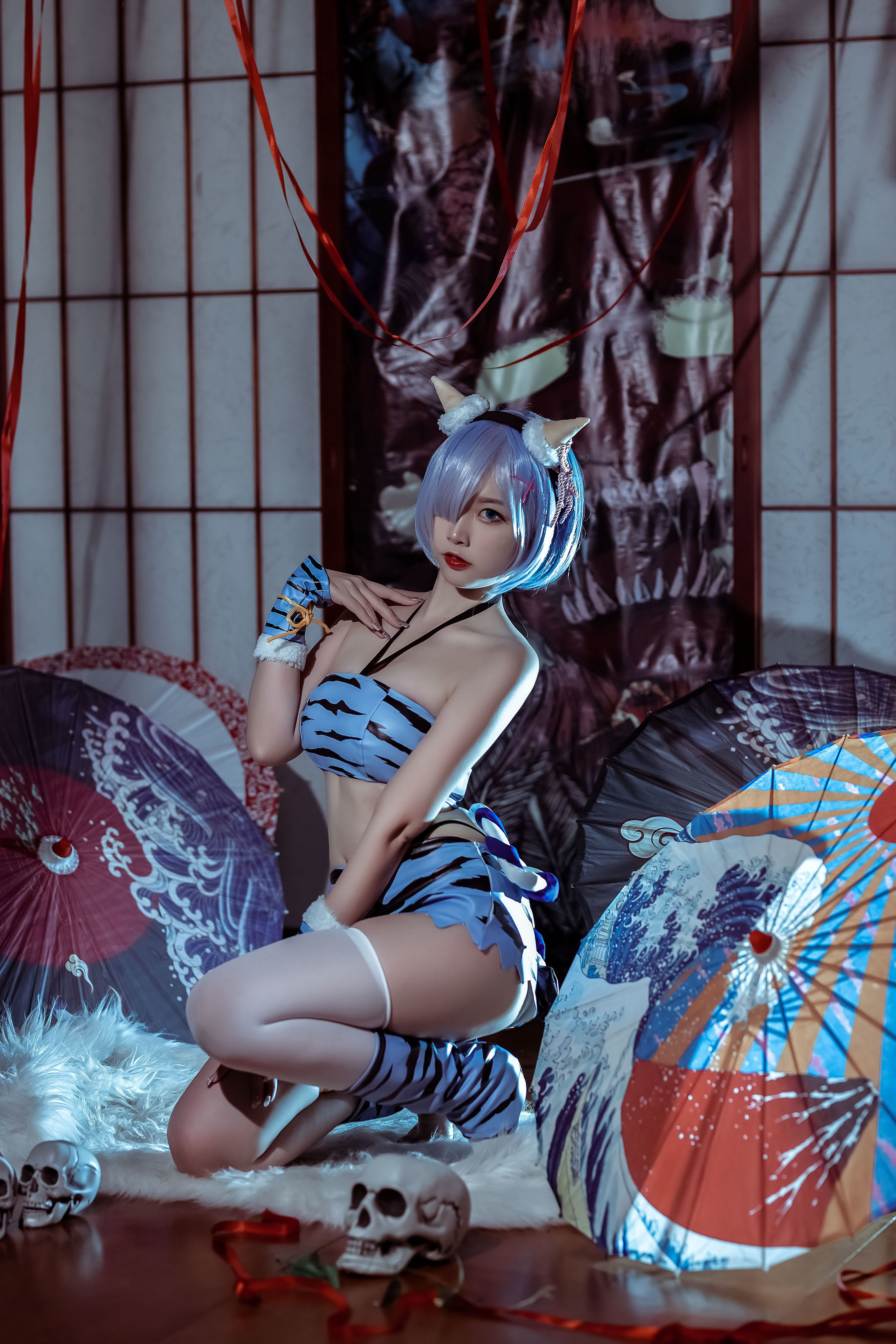 人气Coser二佐Nisa - 蕾姆 夏日鬼衣-图5