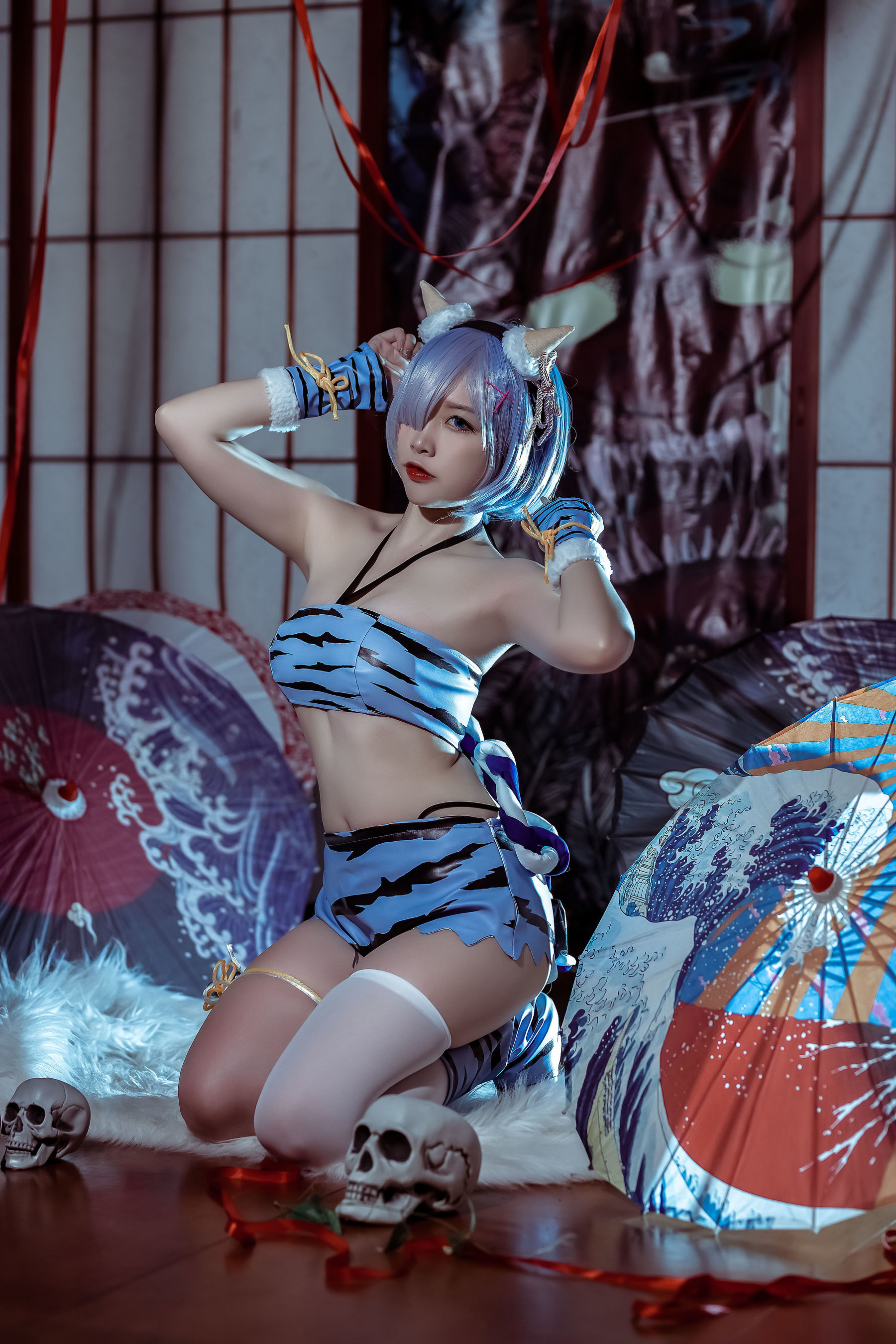 人气Coser二佐Nisa - 蕾姆 夏日鬼衣-图6