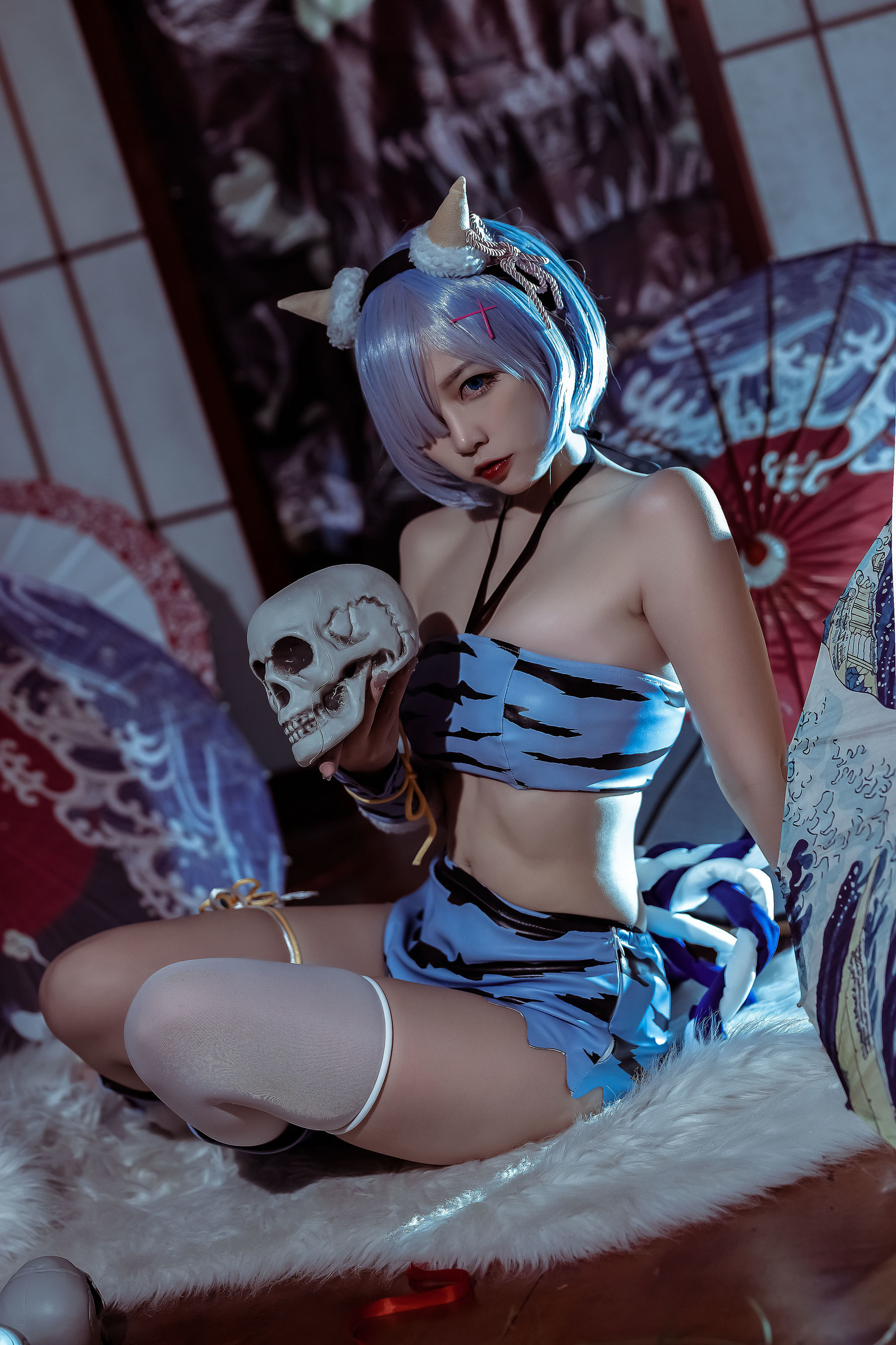 人气Coser二佐Nisa - 蕾姆 夏日鬼衣-图7