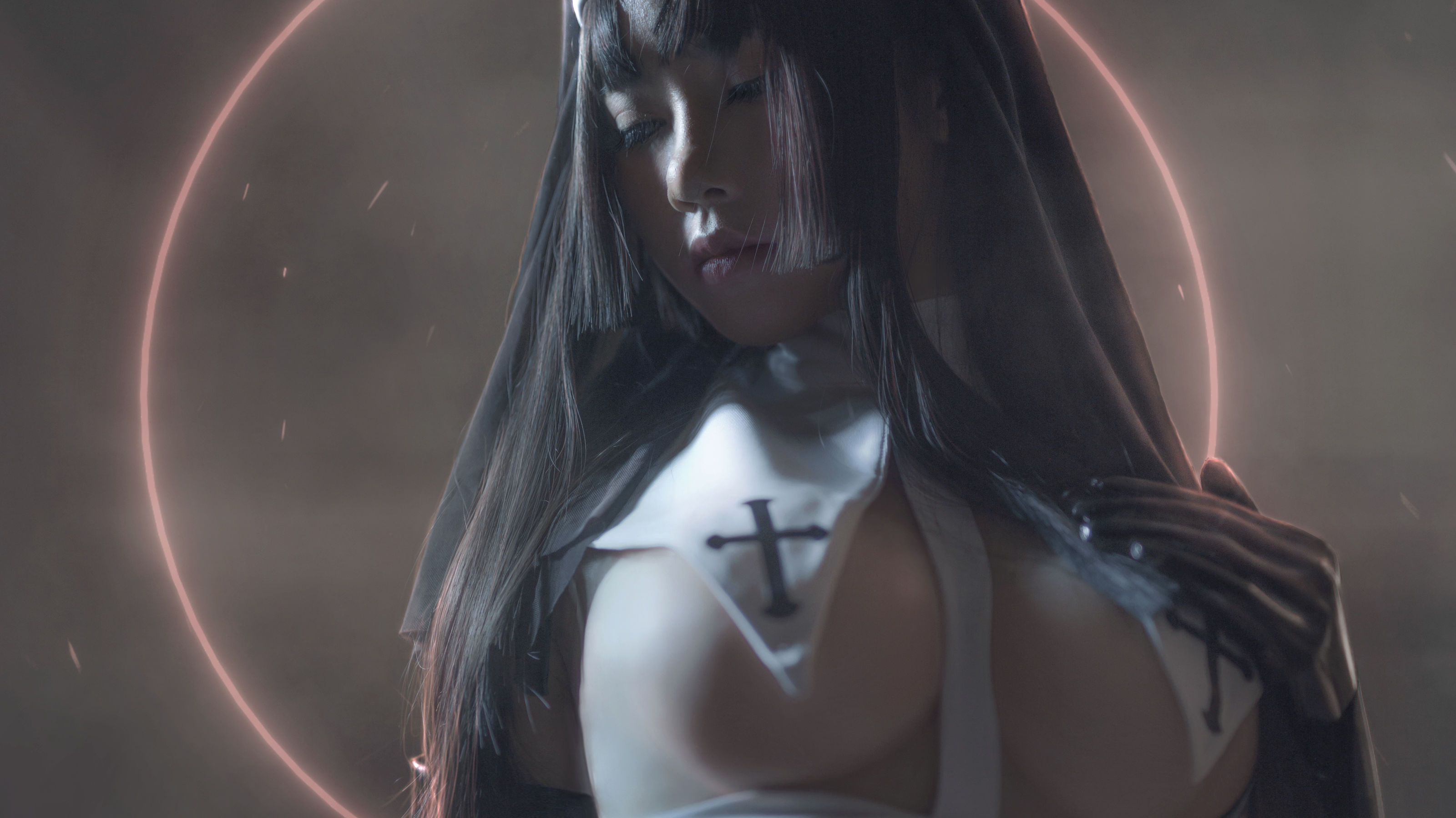 动漫博主uki雨季 - 修女黑胶衣-图5