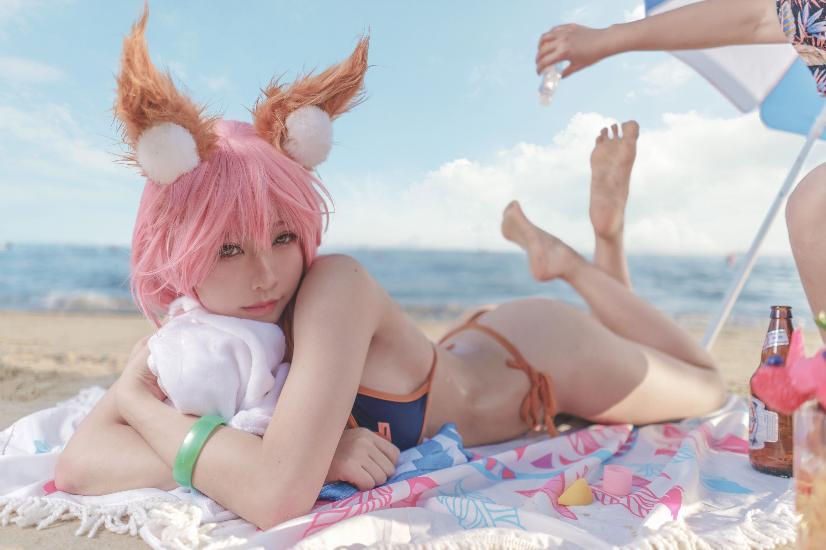 动漫博主uki雨季 - 玉藻前海边泳装-图15