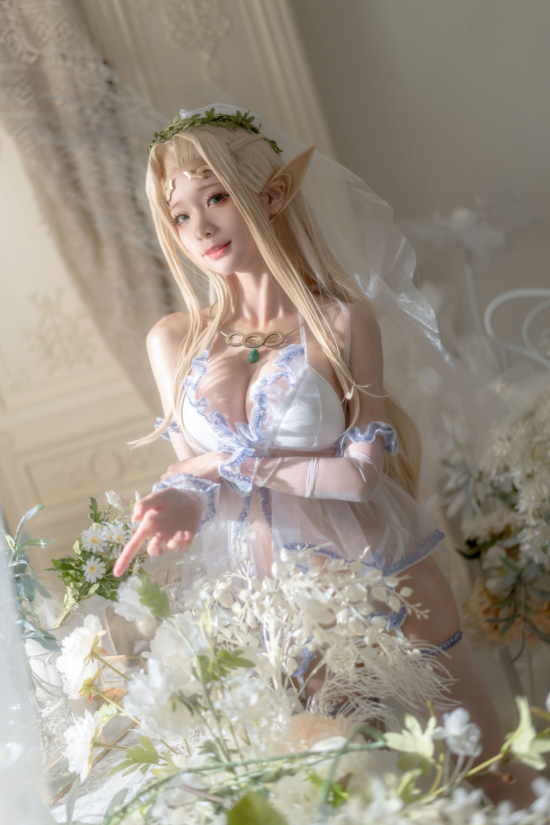 动漫博主蠢沫沫 - 白精灵 婚纱-图0