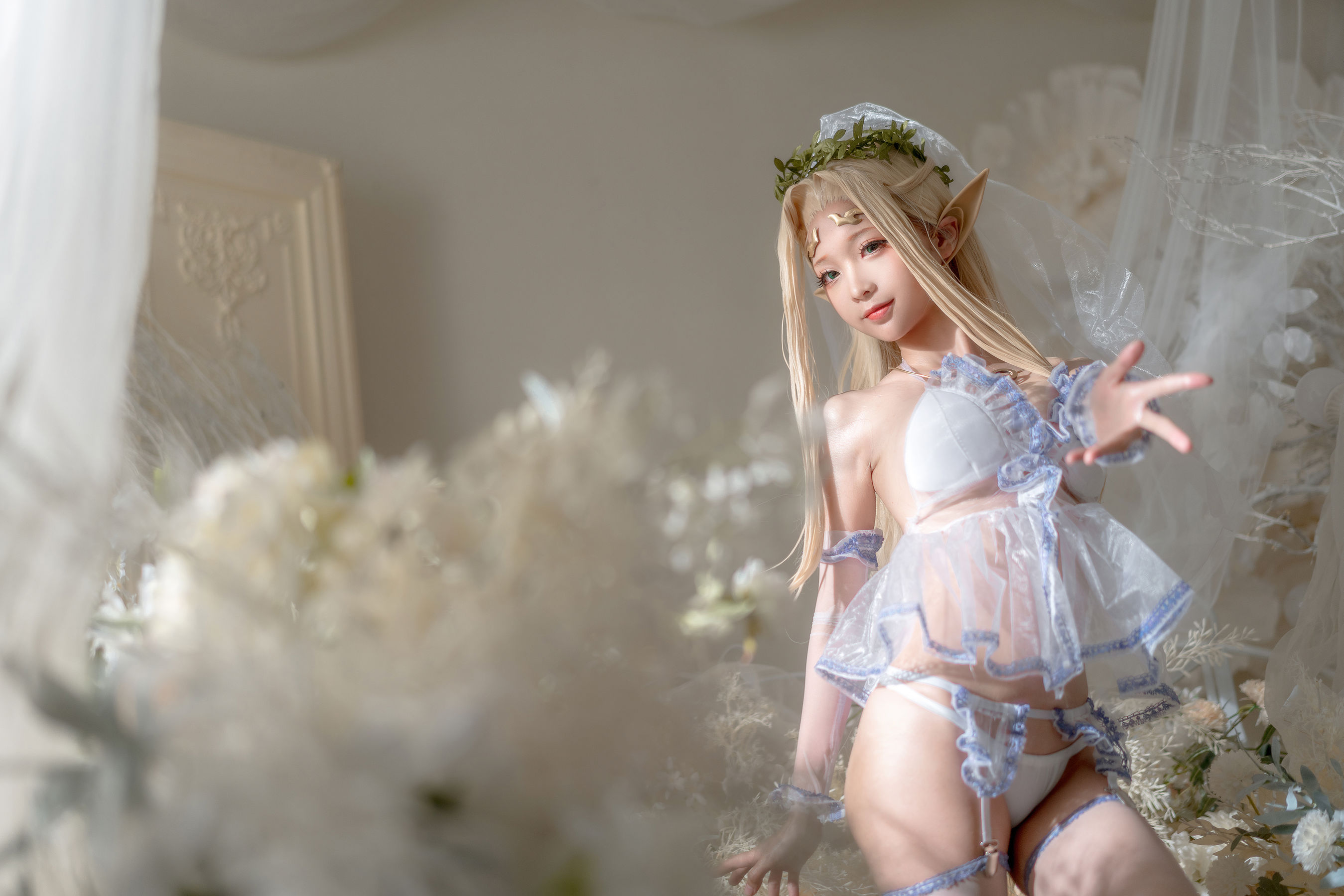 动漫博主蠢沫沫 - 白精灵 婚纱-图16