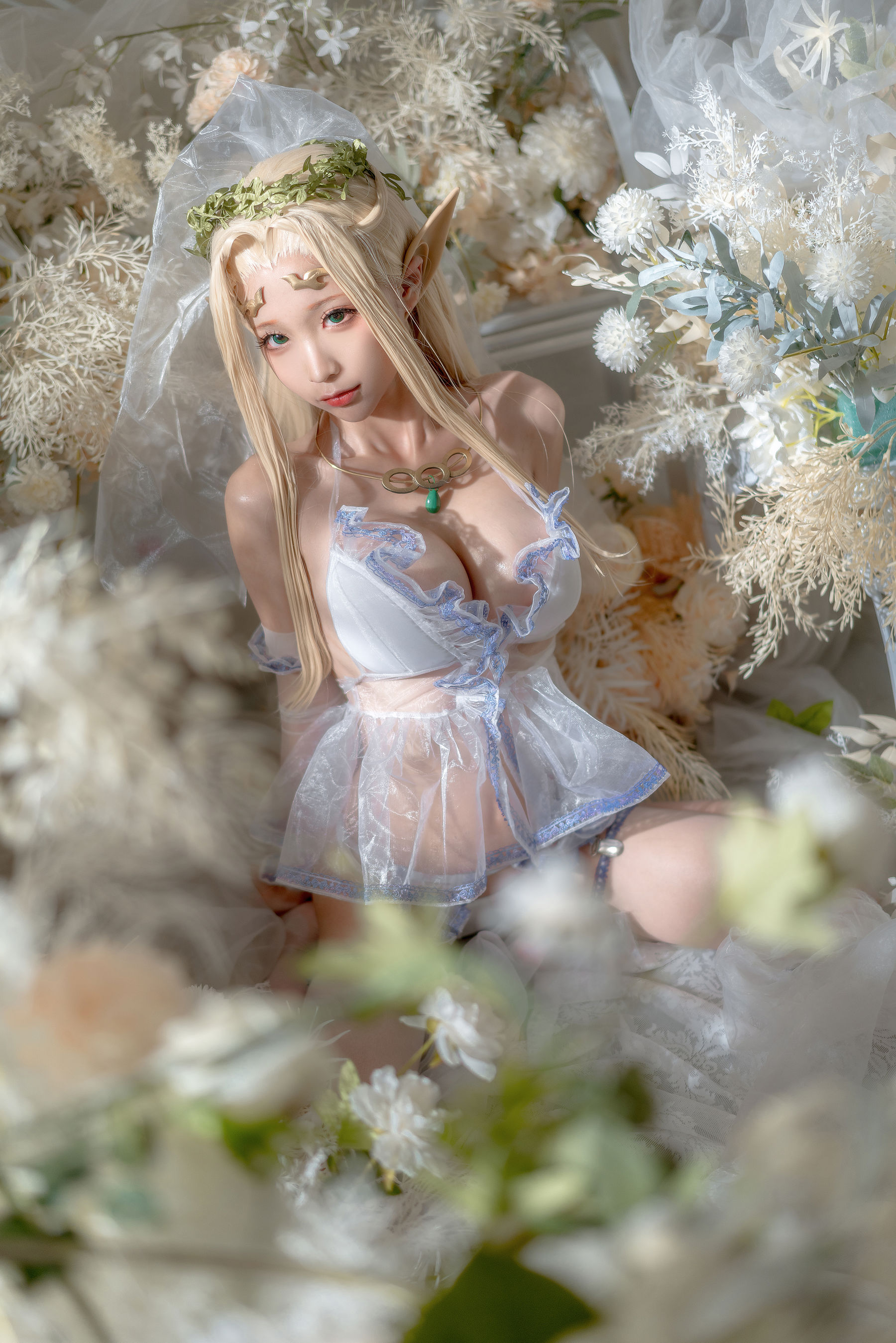 动漫博主蠢沫沫 - 白精灵 婚纱-图24