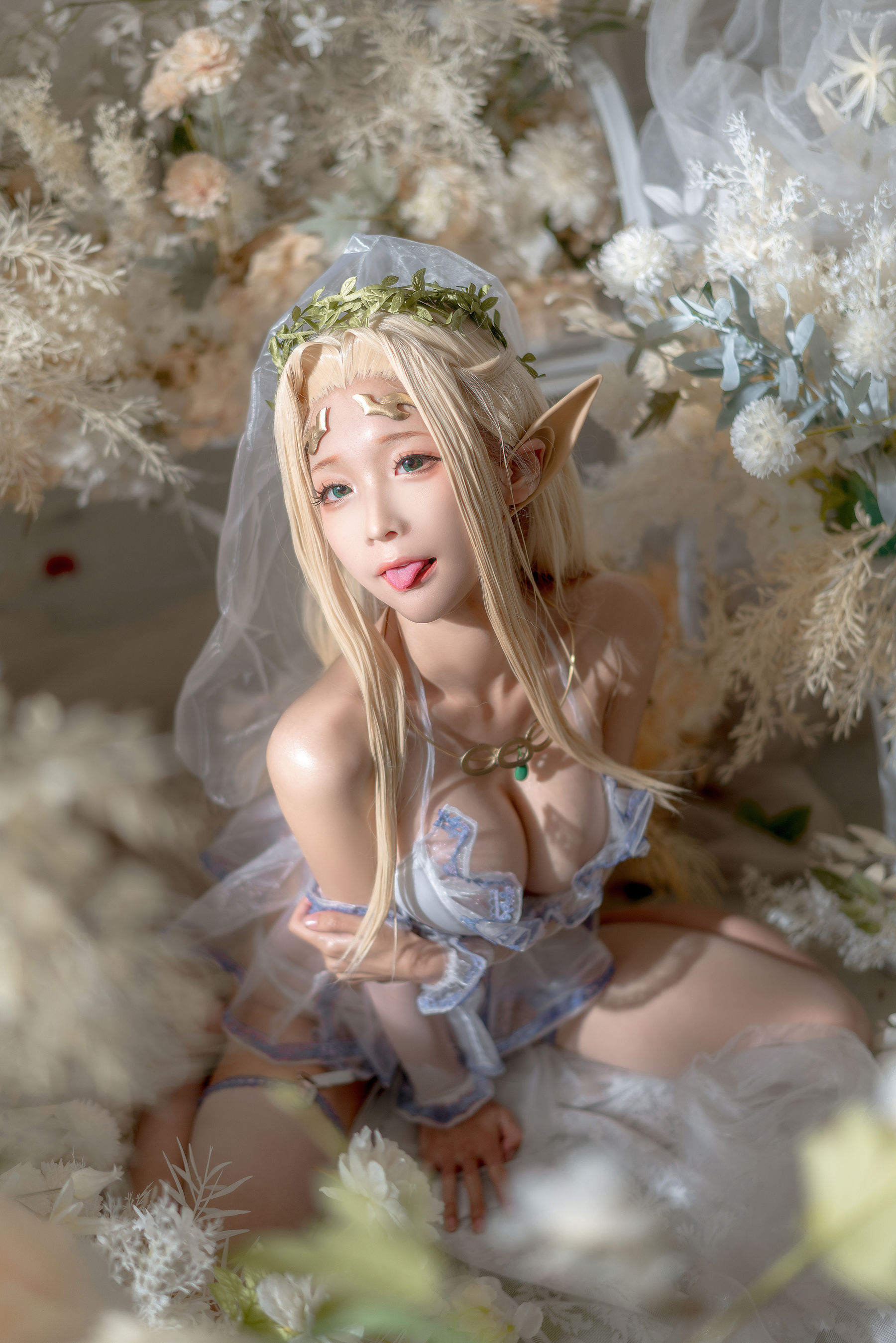 动漫博主蠢沫沫 - 白精灵 婚纱-图28