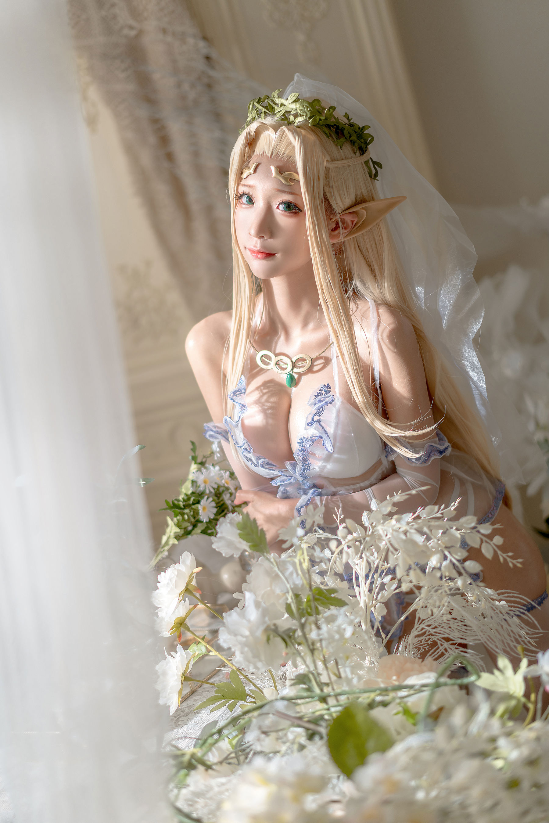 动漫博主蠢沫沫 - 白精灵 婚纱-图3