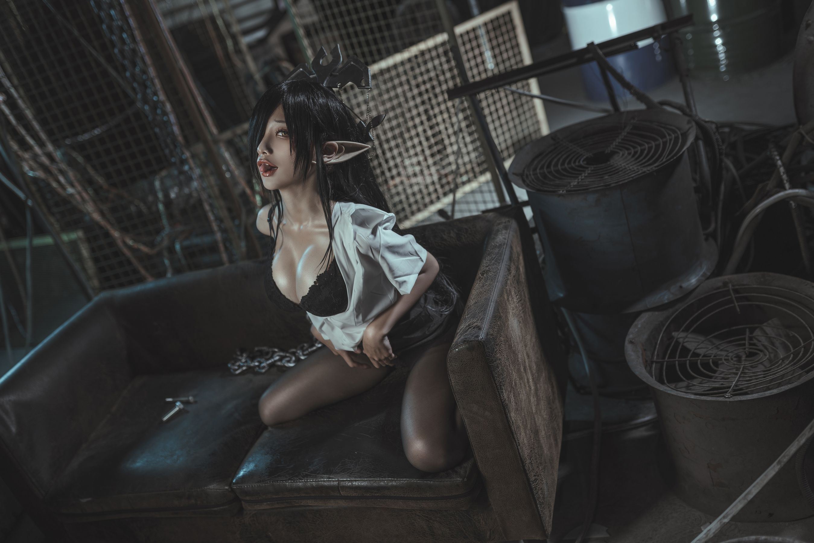 动漫博主蠢沫沫 - 黑兽女王 OL制服-图14
