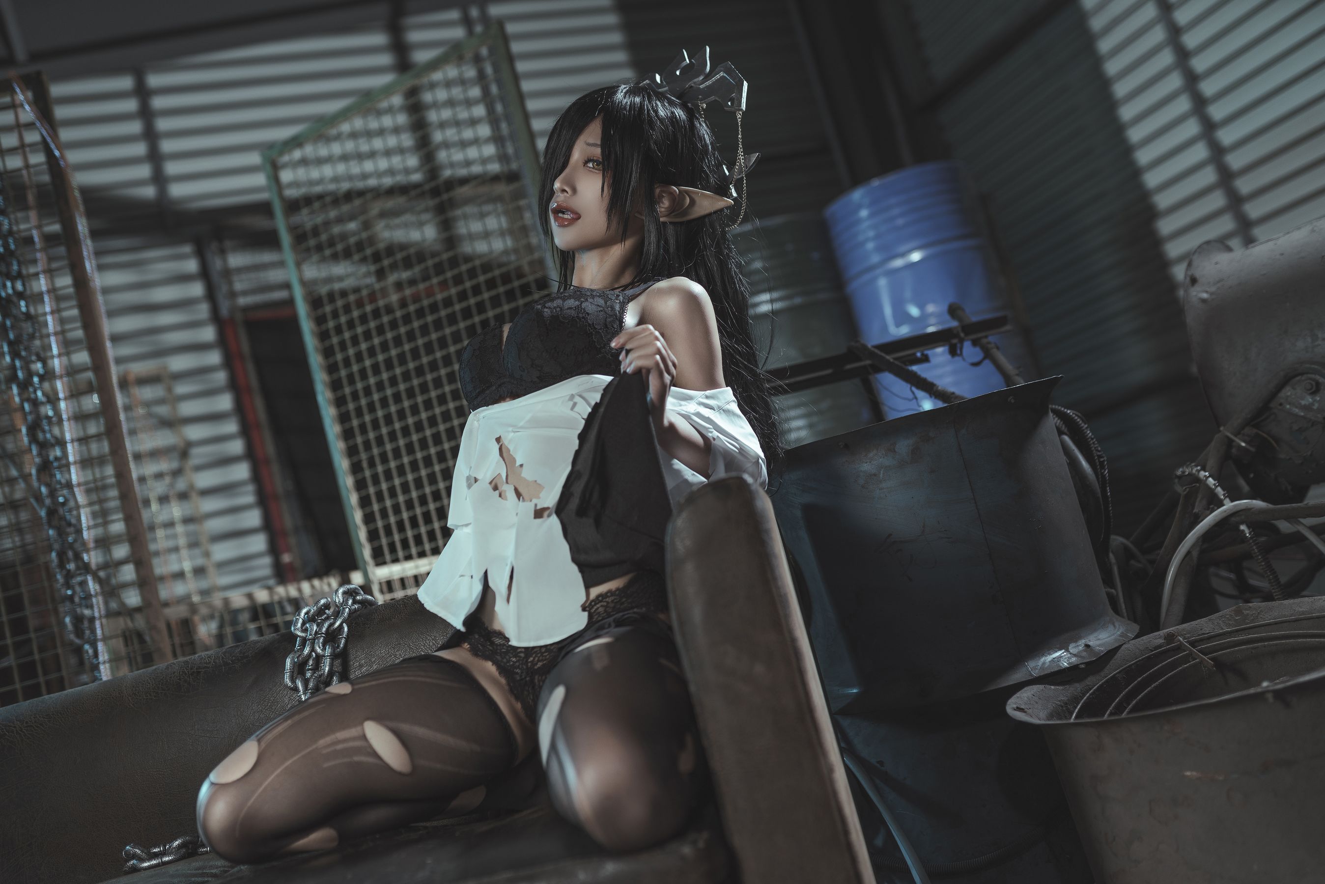 动漫博主蠢沫沫 - 黑兽女王 OL制服-图20