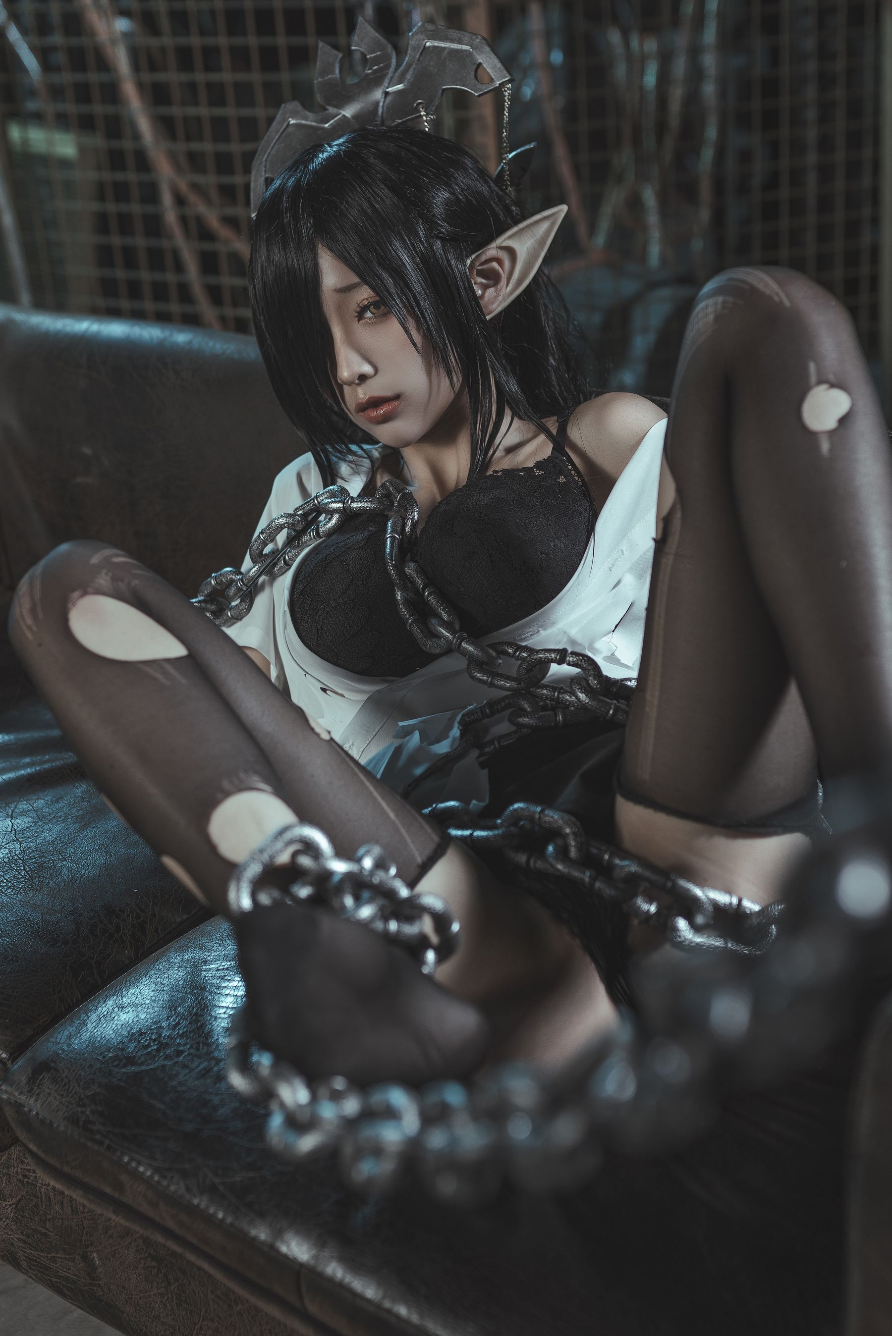 动漫博主蠢沫沫 - 黑兽女王 OL制服-图32