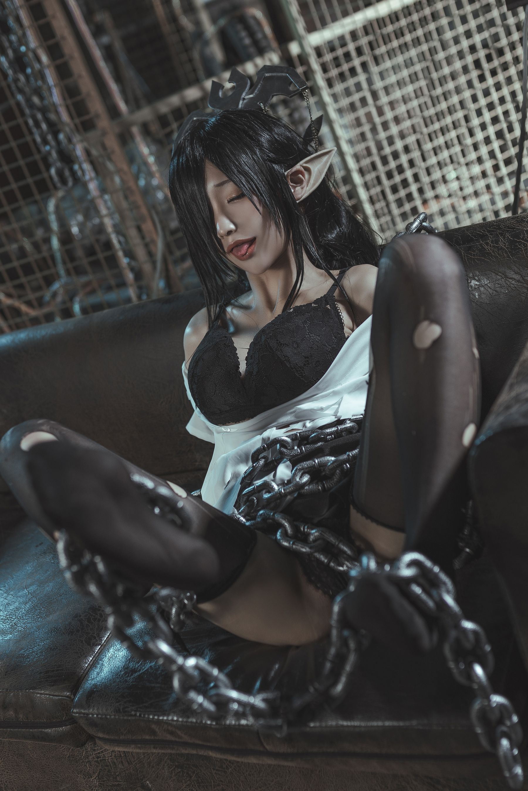动漫博主蠢沫沫 - 黑兽女王 OL制服-图34