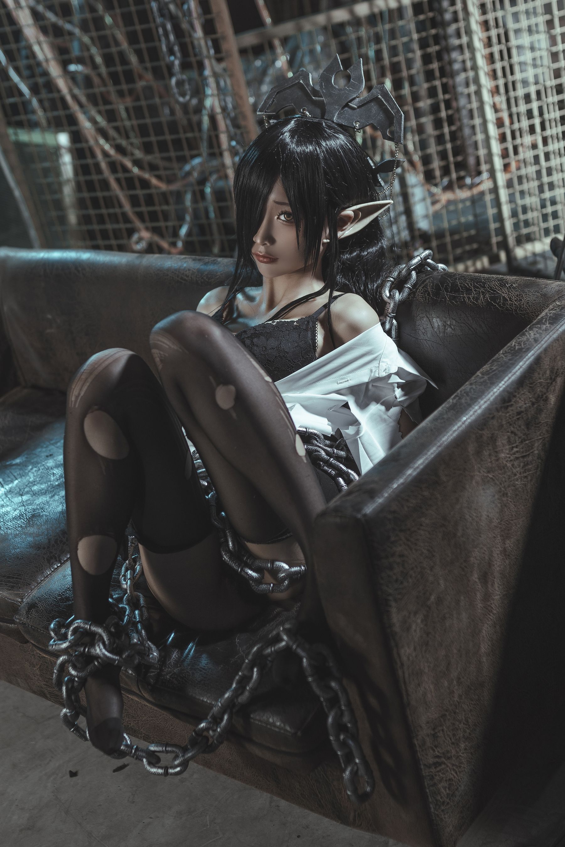 动漫博主蠢沫沫 - 黑兽女王 OL制服-图35