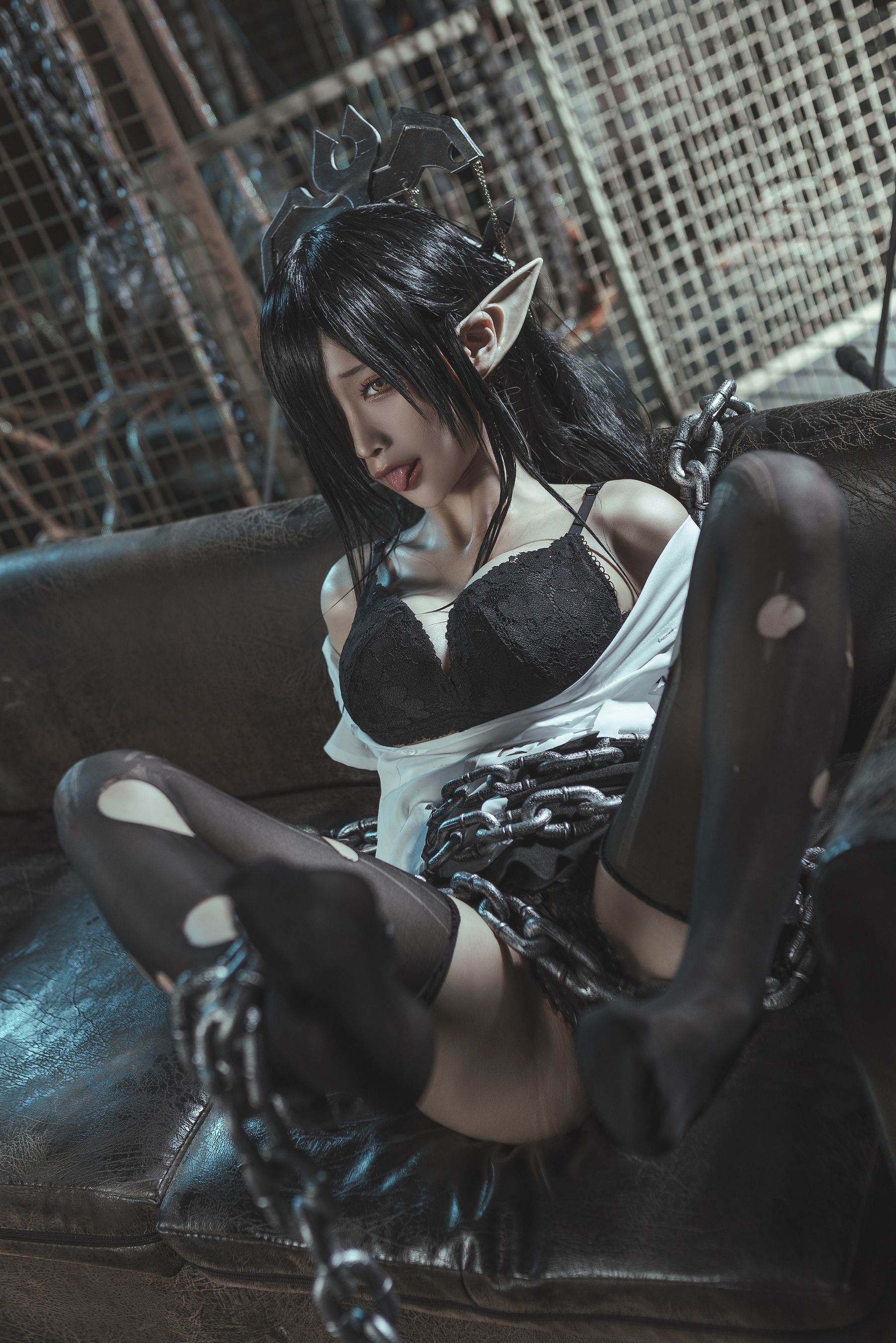 动漫博主蠢沫沫 - 黑兽女王 OL制服-图36