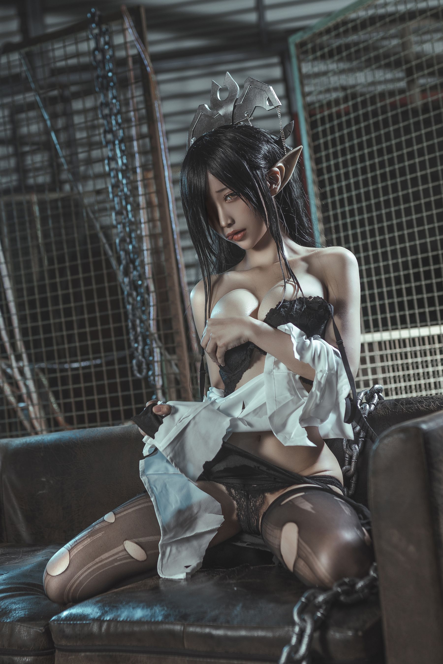 动漫博主蠢沫沫 - 黑兽女王 OL制服-图52