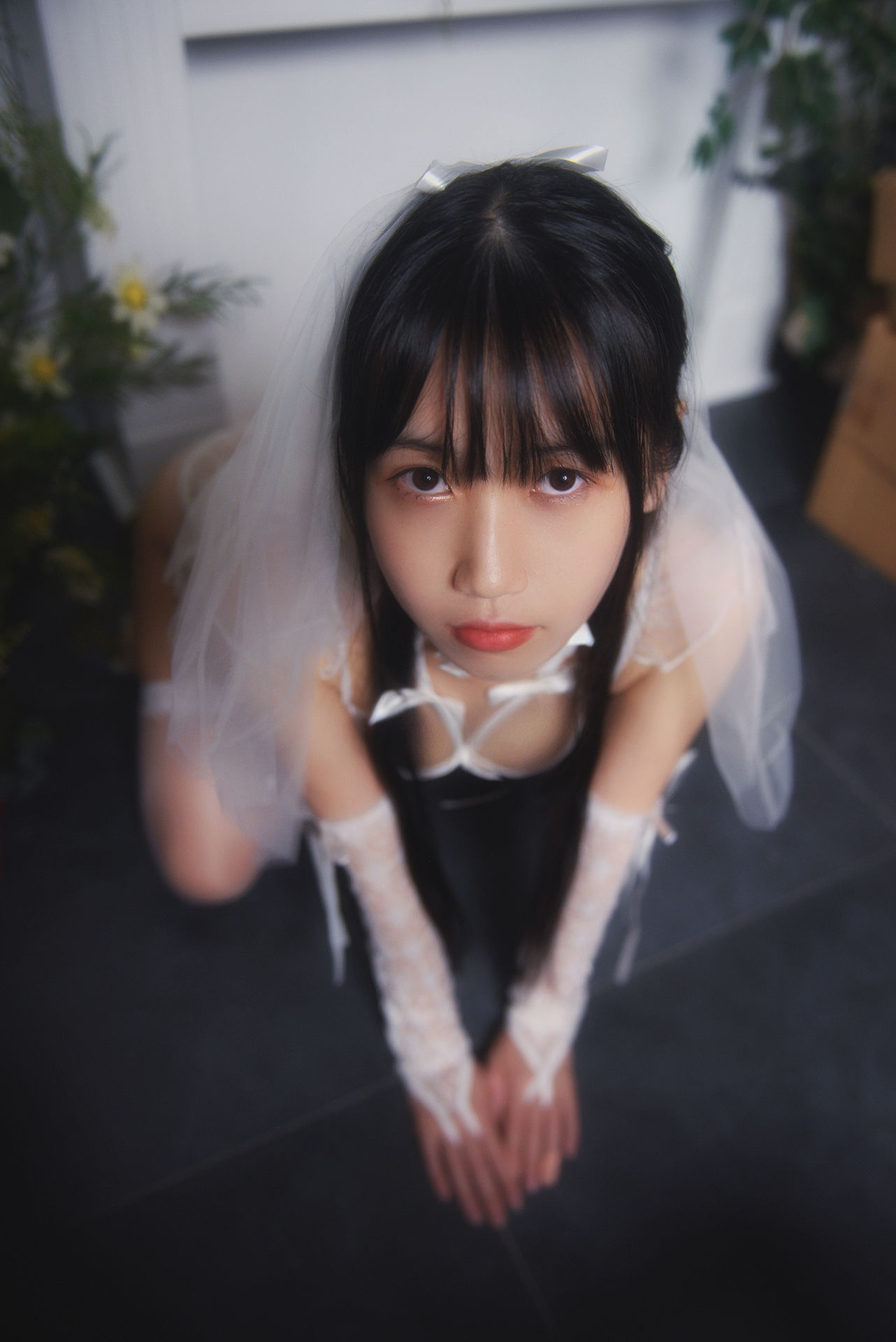 微博人气Coser不呆猫 - 白色情趣婚纱-图21