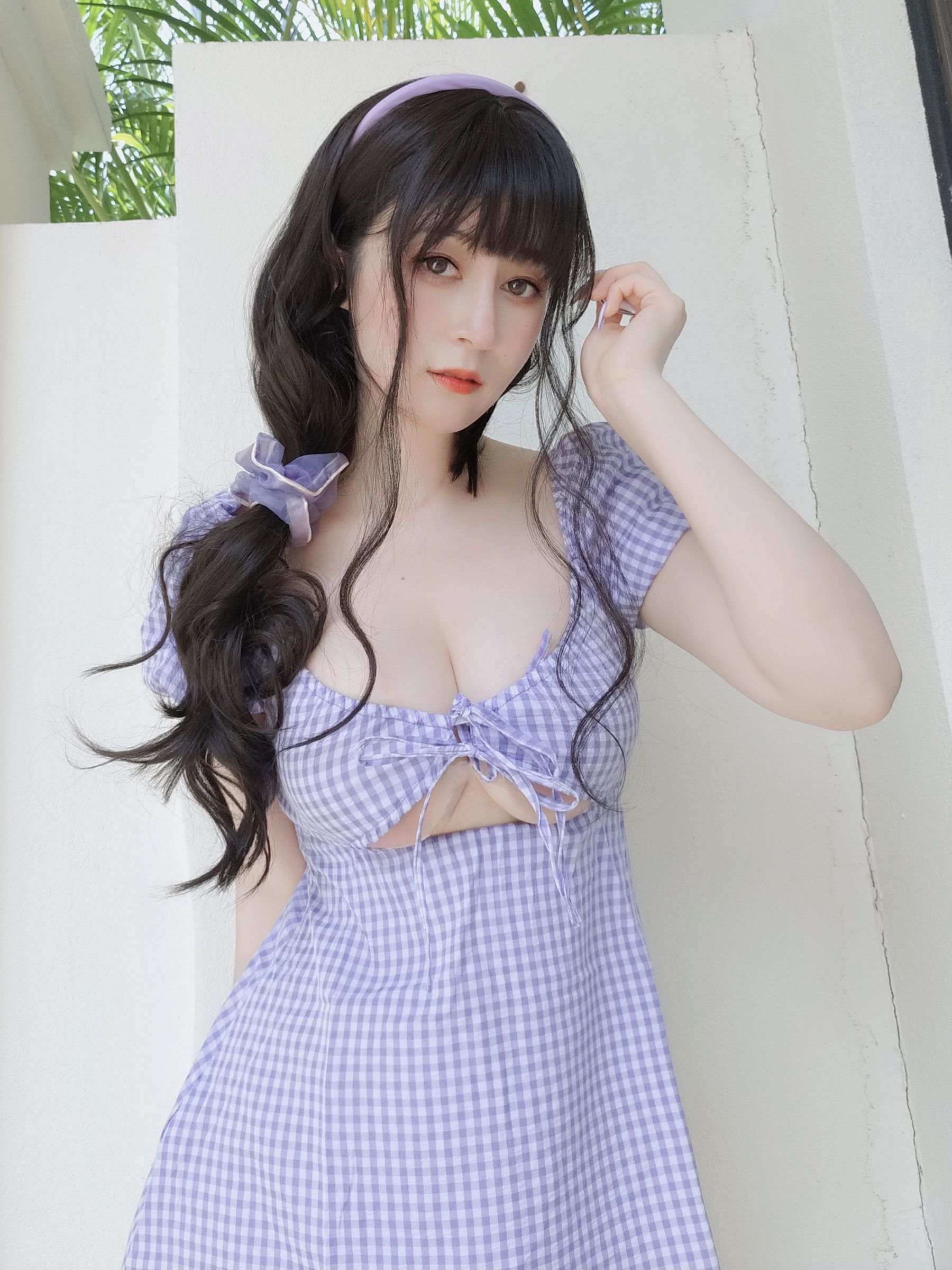 Coser小姐姐白银 - 夏日的格子连衣裙-图12