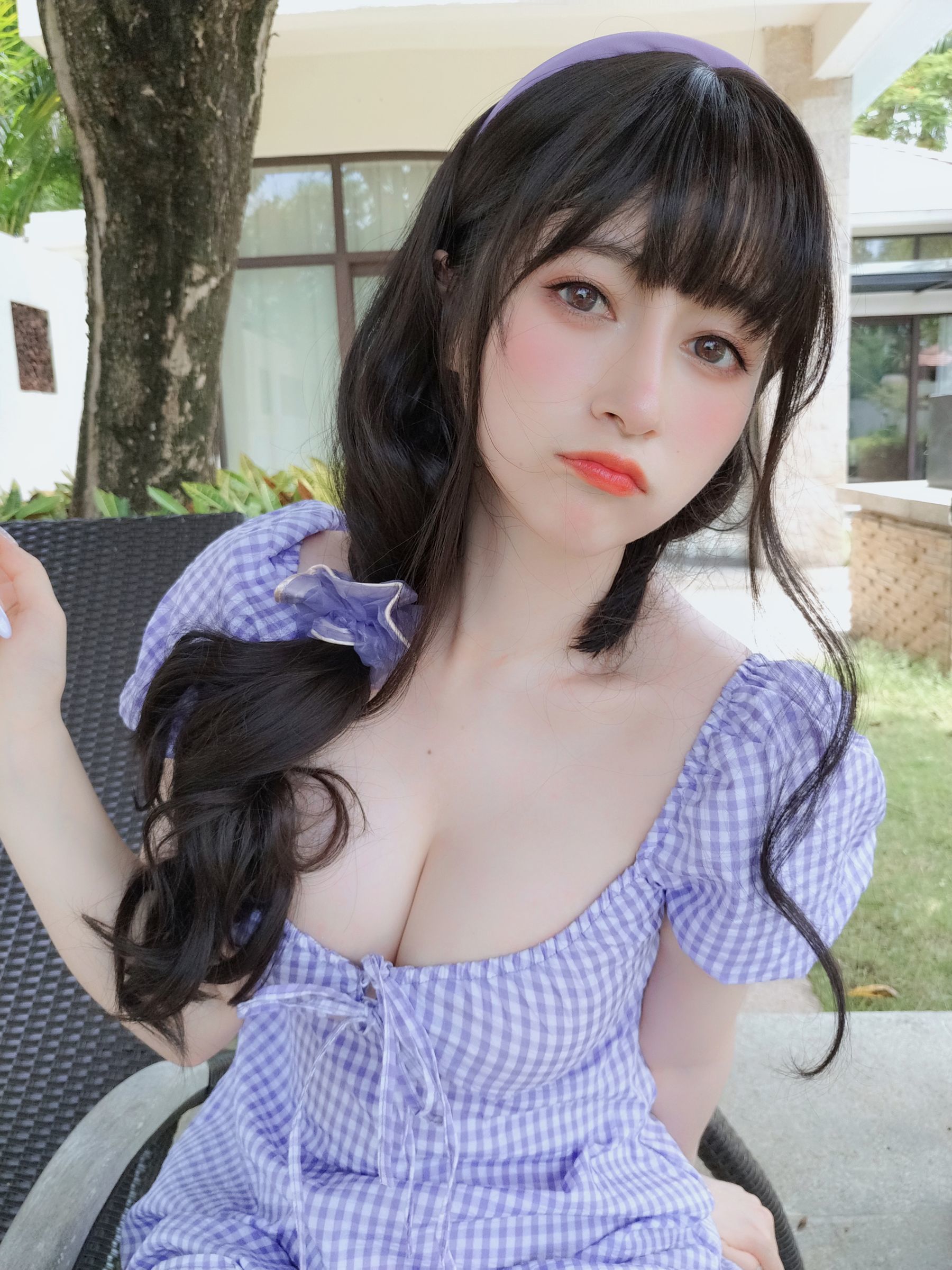 Coser小姐姐白银 - 夏日的格子连衣裙-图25