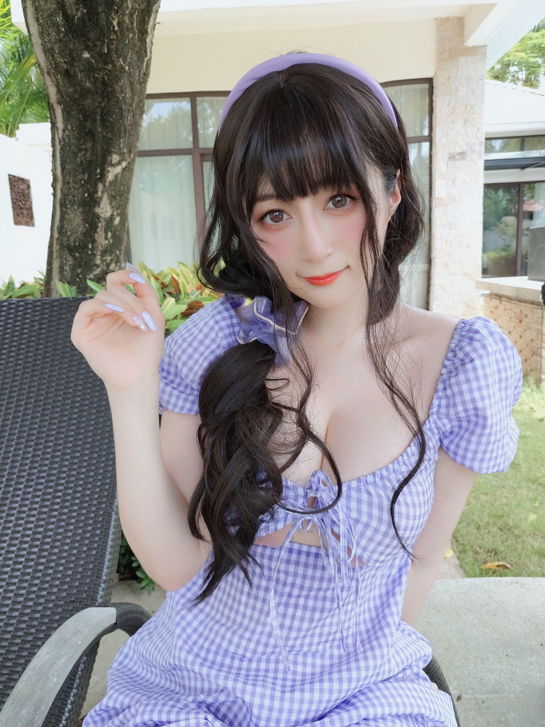 Coser小姐姐白银 - 夏日的格子连衣裙-图26