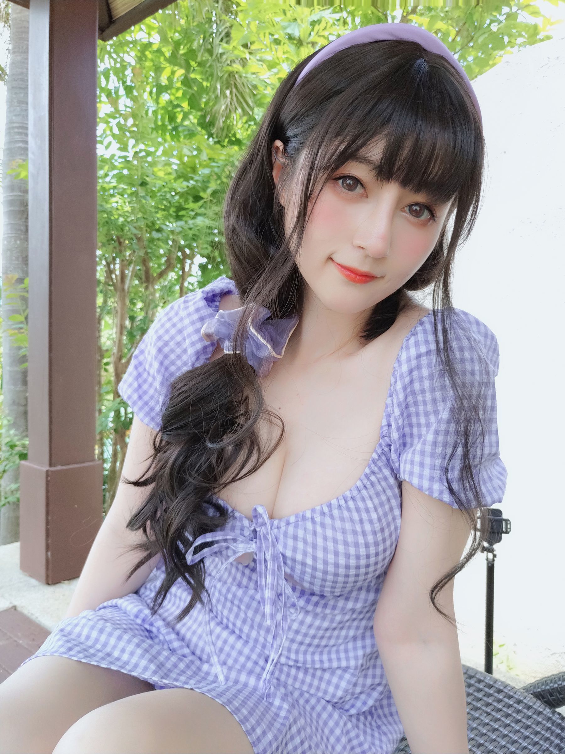 Coser小姐姐白银 - 夏日的格子连衣裙-图28