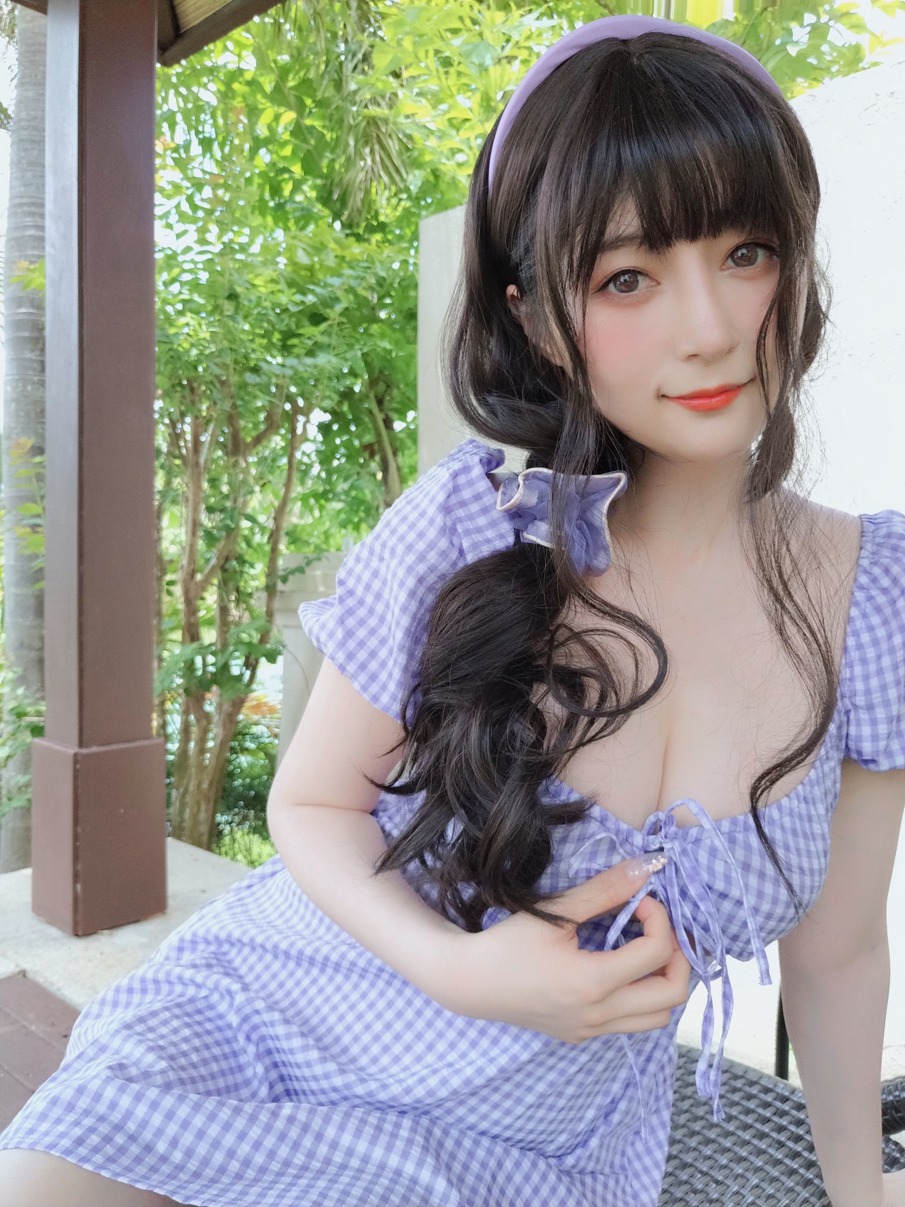 Coser小姐姐白银 - 夏日的格子连衣裙-图29