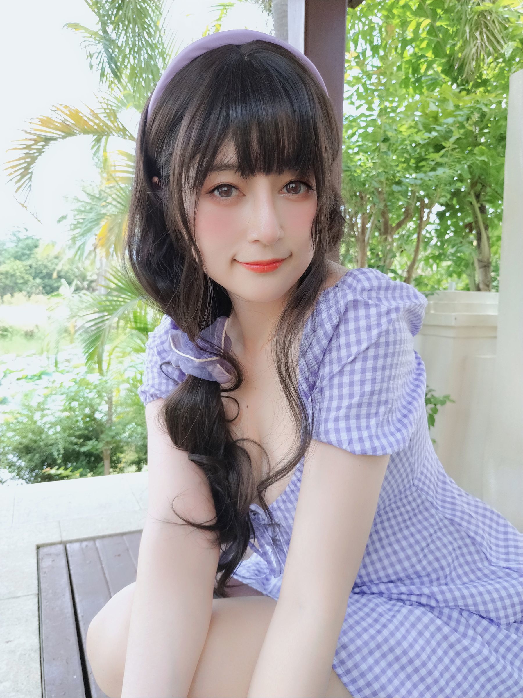 Coser小姐姐白银 - 夏日的格子连衣裙-图30