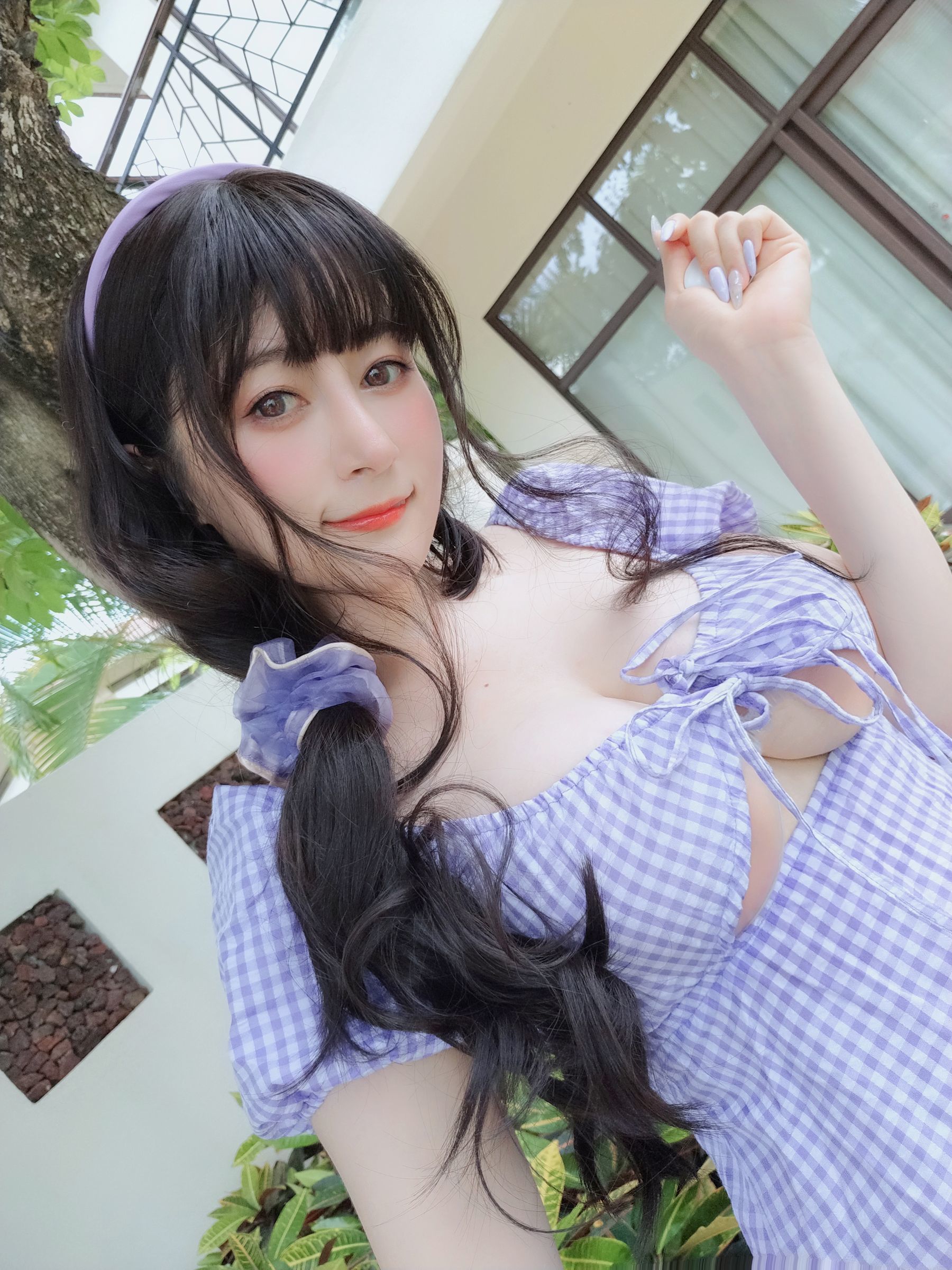 Coser小姐姐白银 - 夏日的格子连衣裙-图34