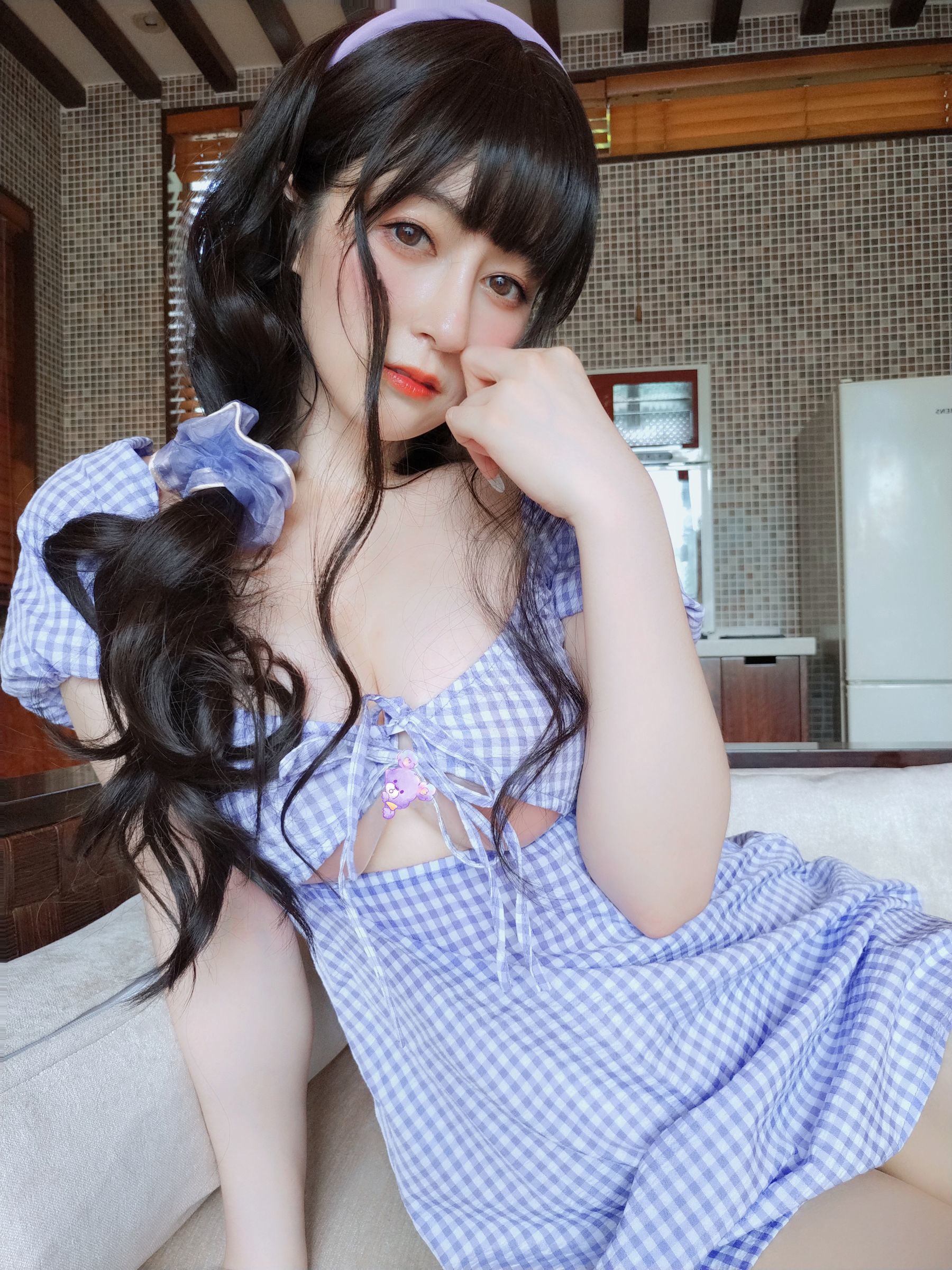 Coser小姐姐白银 - 夏日的格子连衣裙-图49