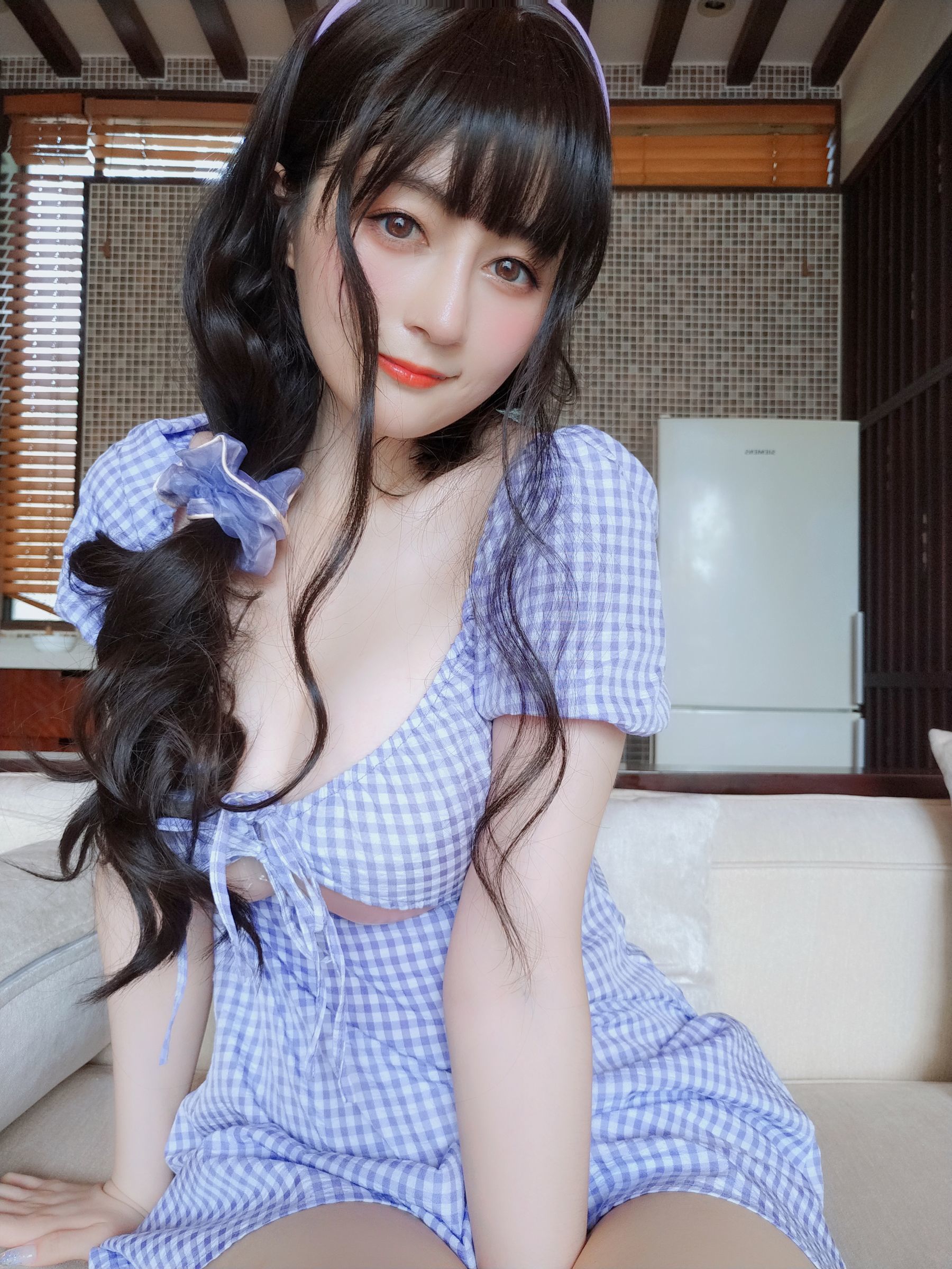 Coser小姐姐白银 - 夏日的格子连衣裙-图50