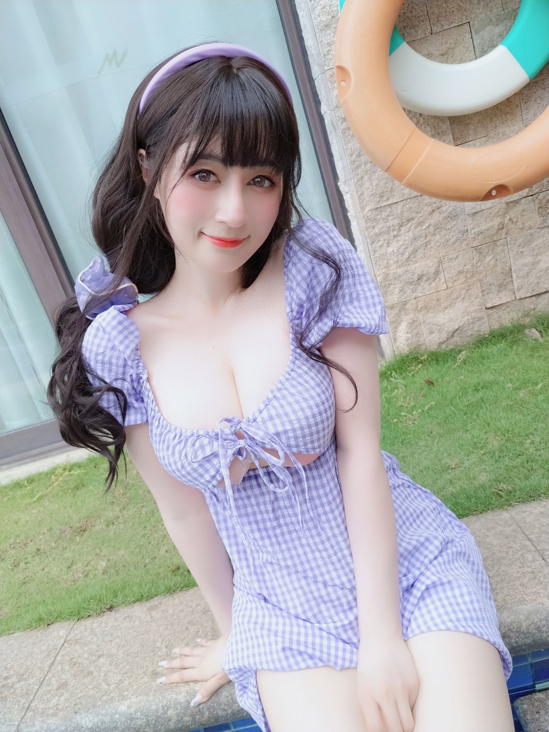 Coser小姐姐白银 - 夏日的格子连衣裙-图53