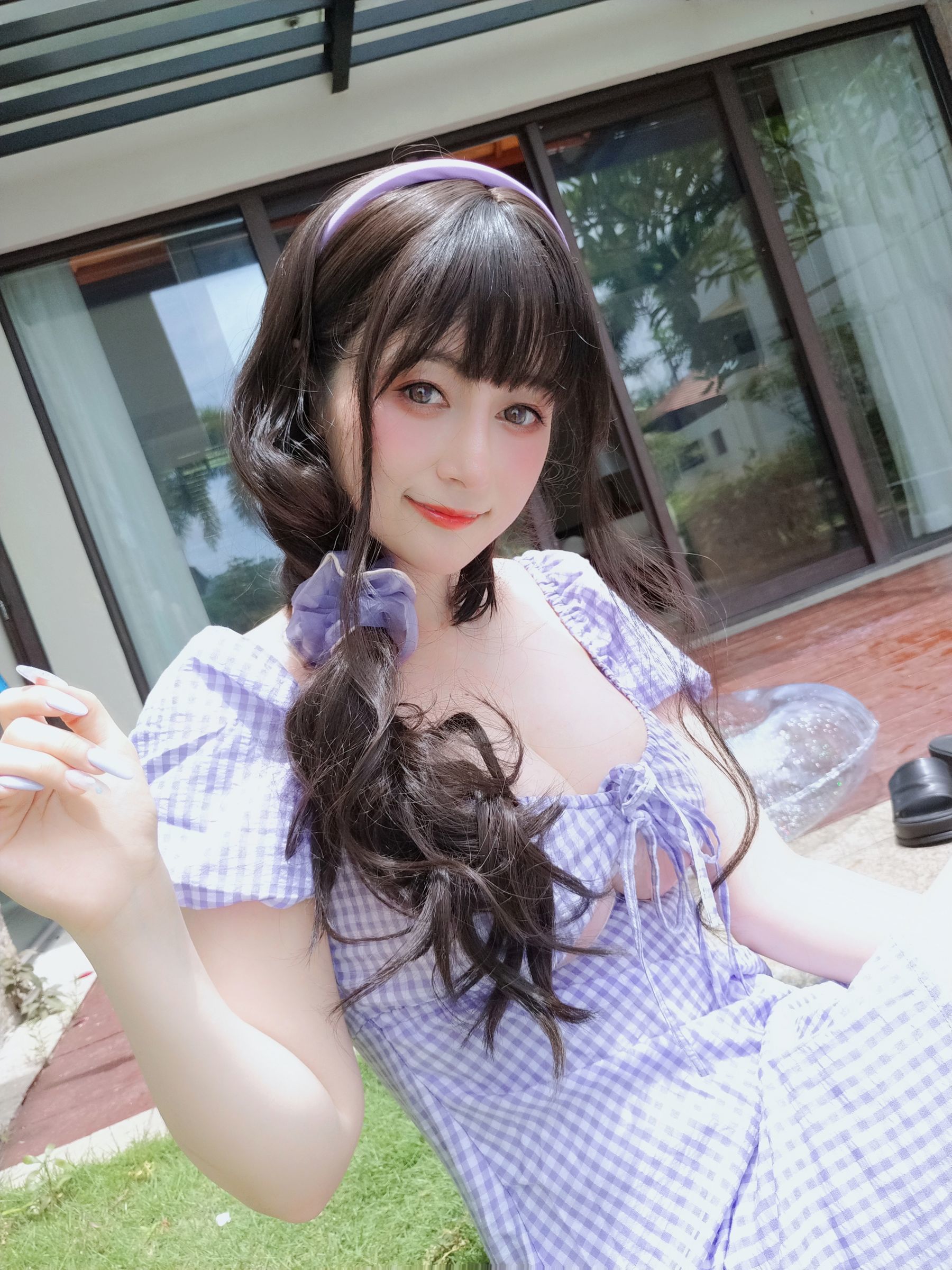 Coser小姐姐白银 - 夏日的格子连衣裙-图54