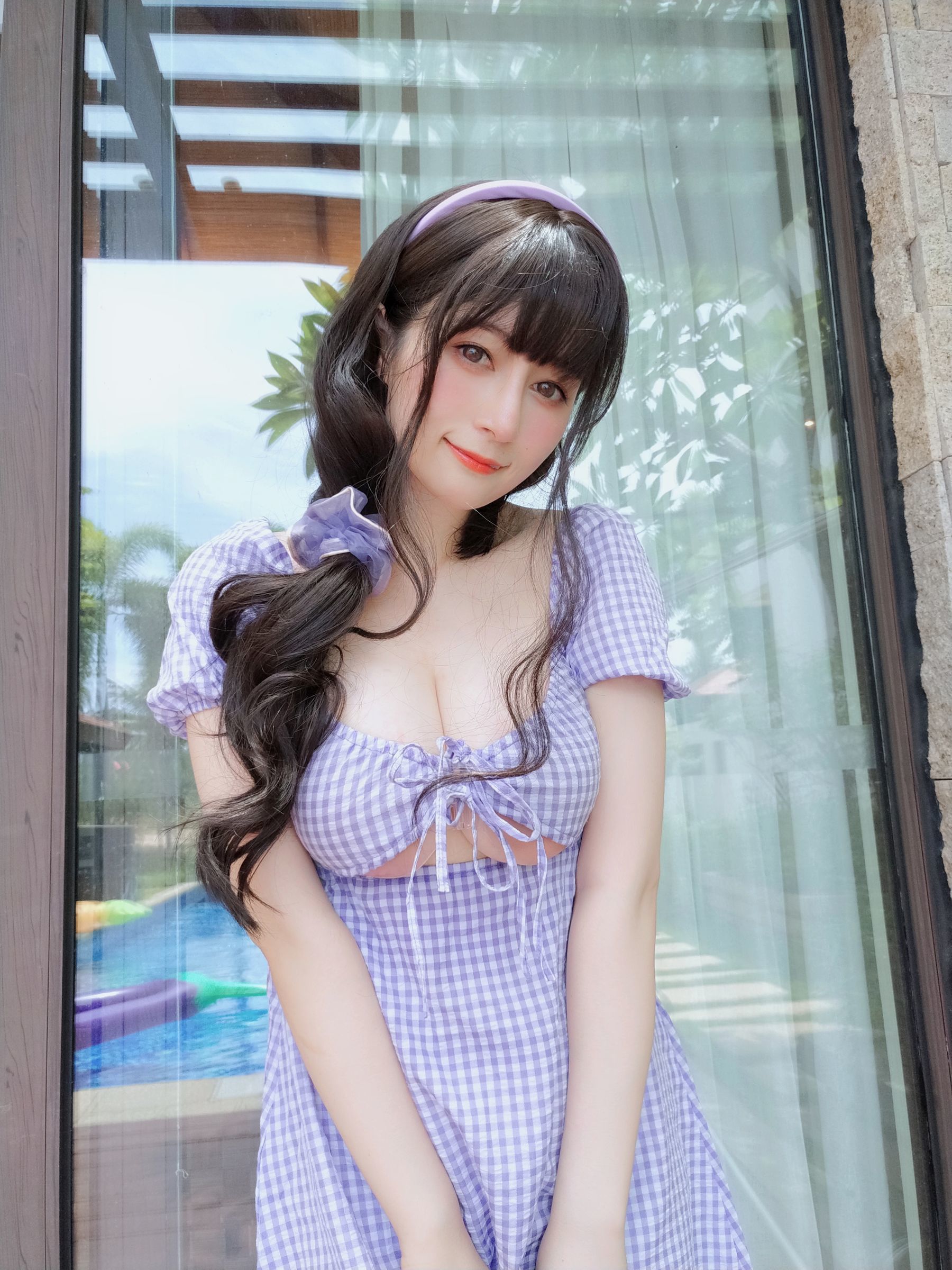 Coser小姐姐白银 - 夏日的格子连衣裙-图56