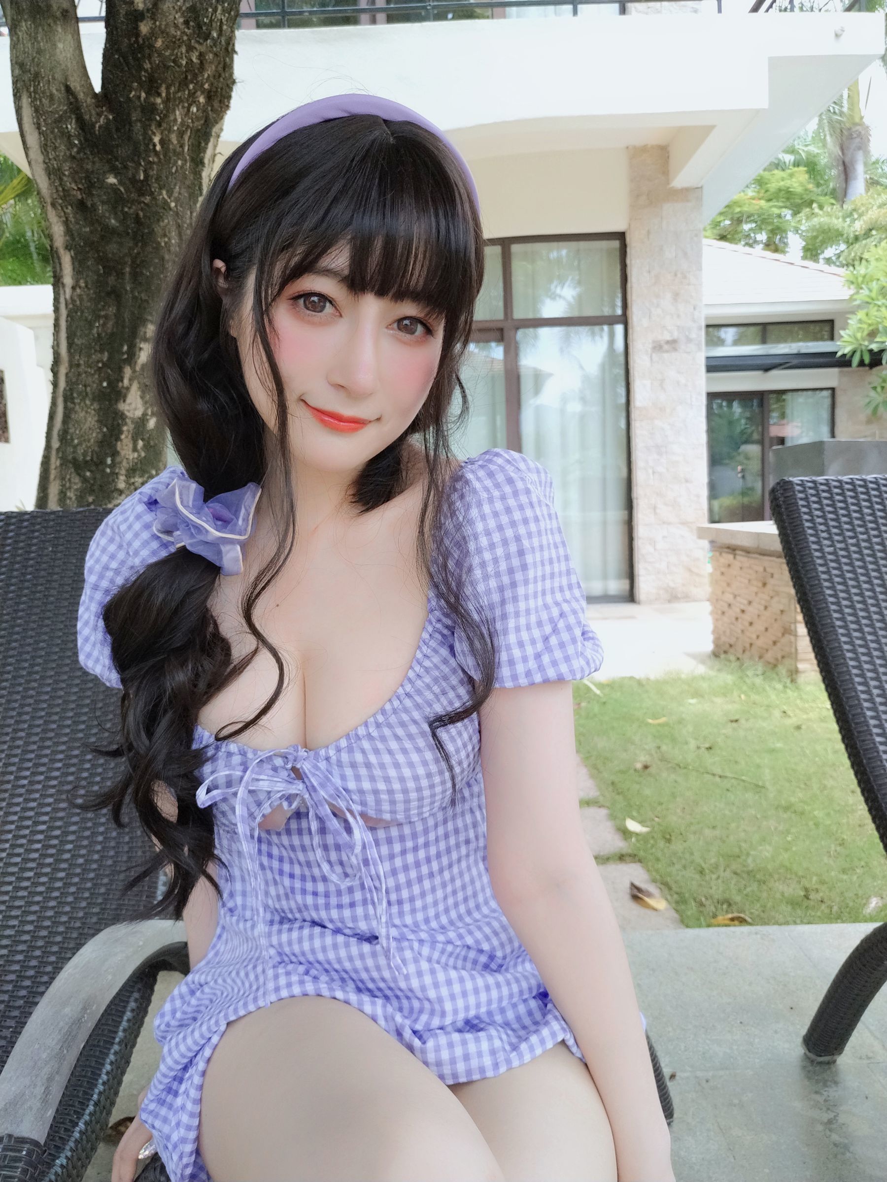 Coser小姐姐白银 - 夏日的格子连衣裙-图57