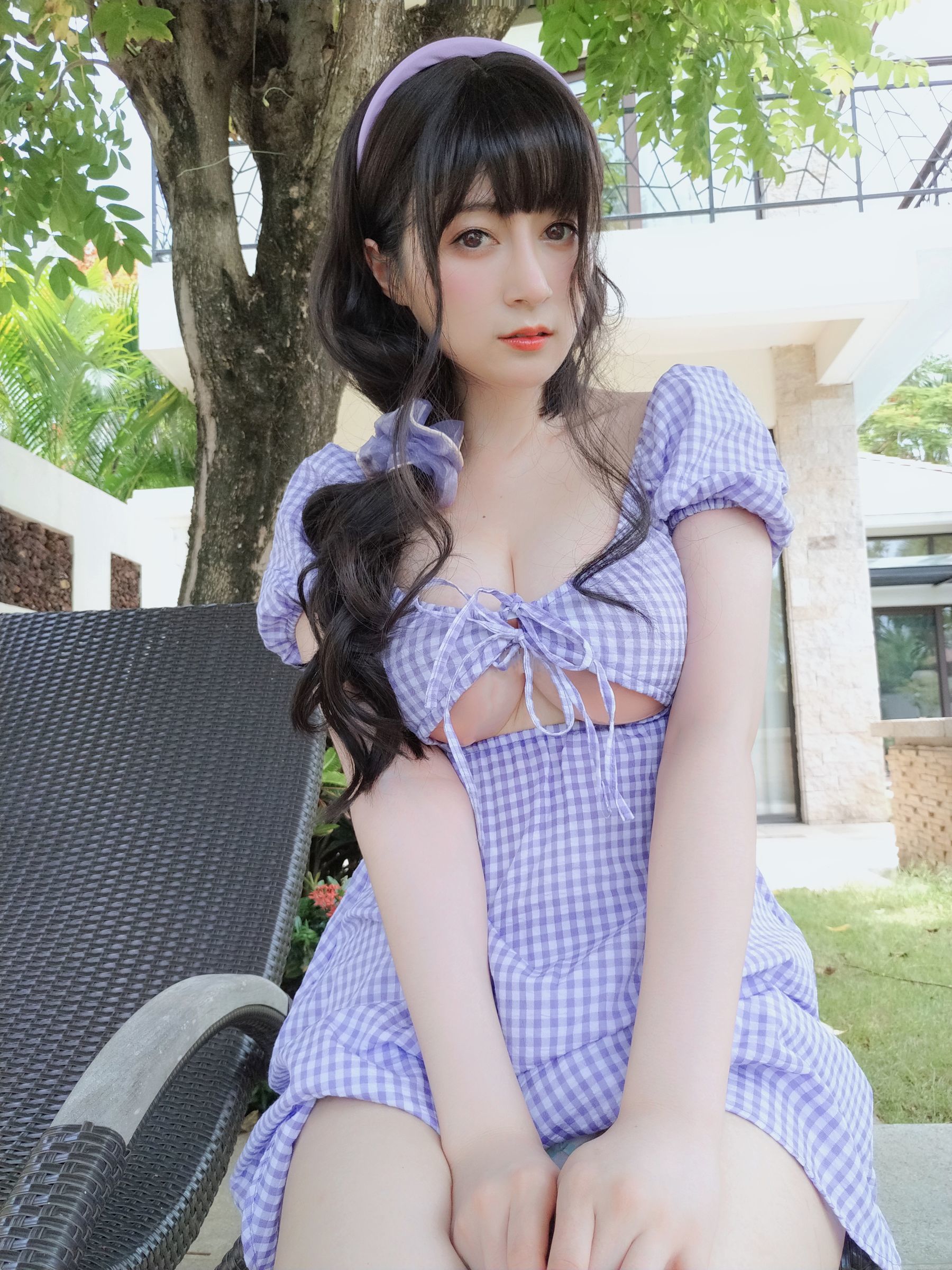 Coser小姐姐白银 - 夏日的格子连衣裙-图59