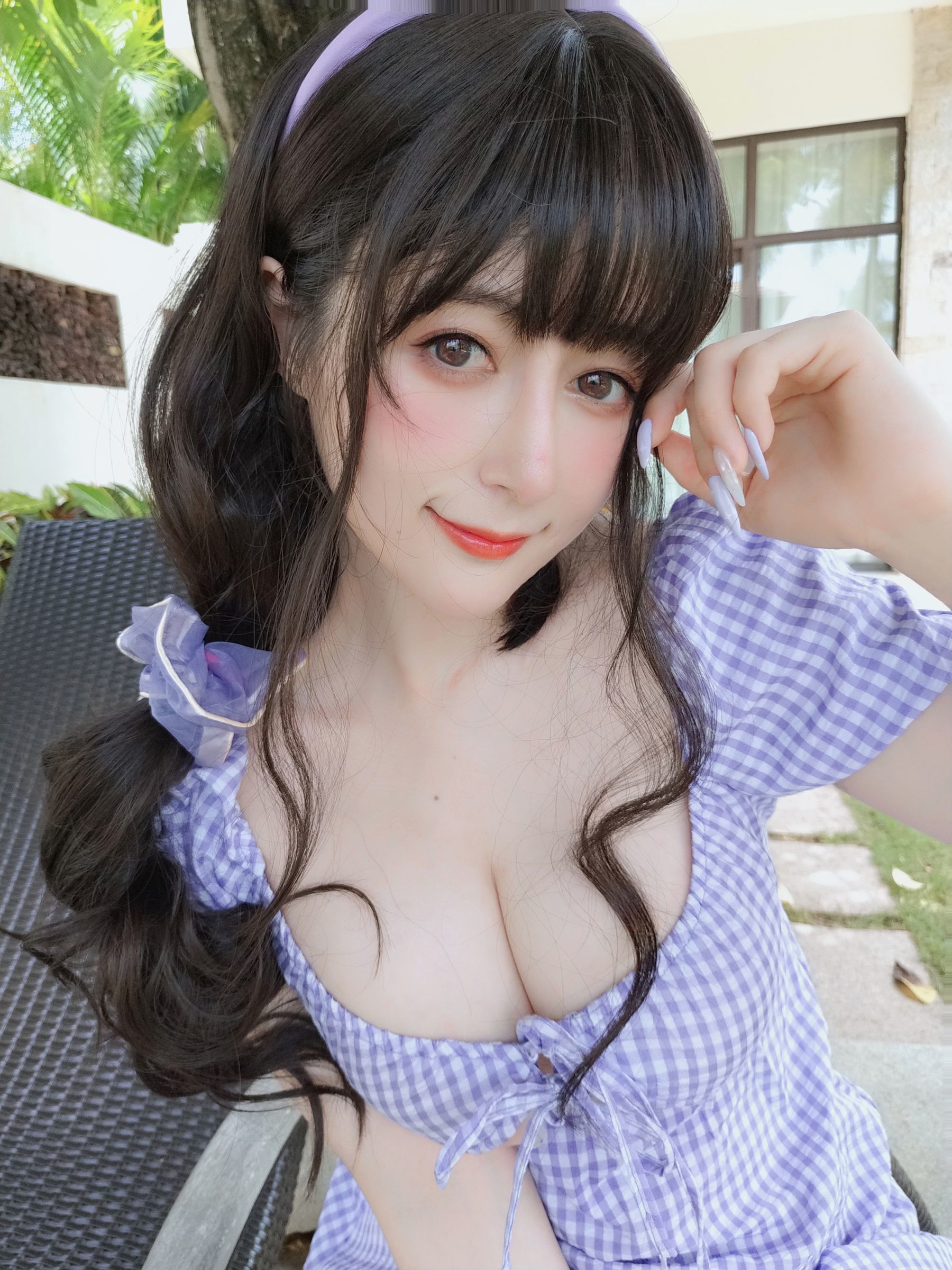 Coser小姐姐白银 - 夏日的格子连衣裙-图62