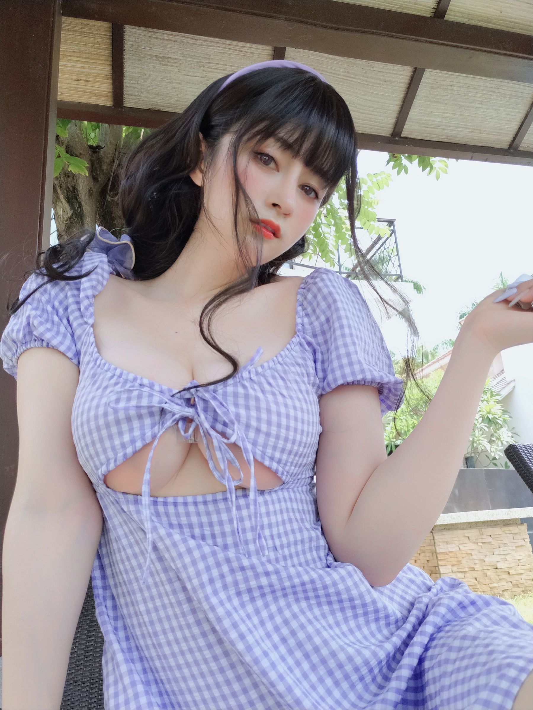 Coser小姐姐白银 - 夏日的格子连衣裙-图6