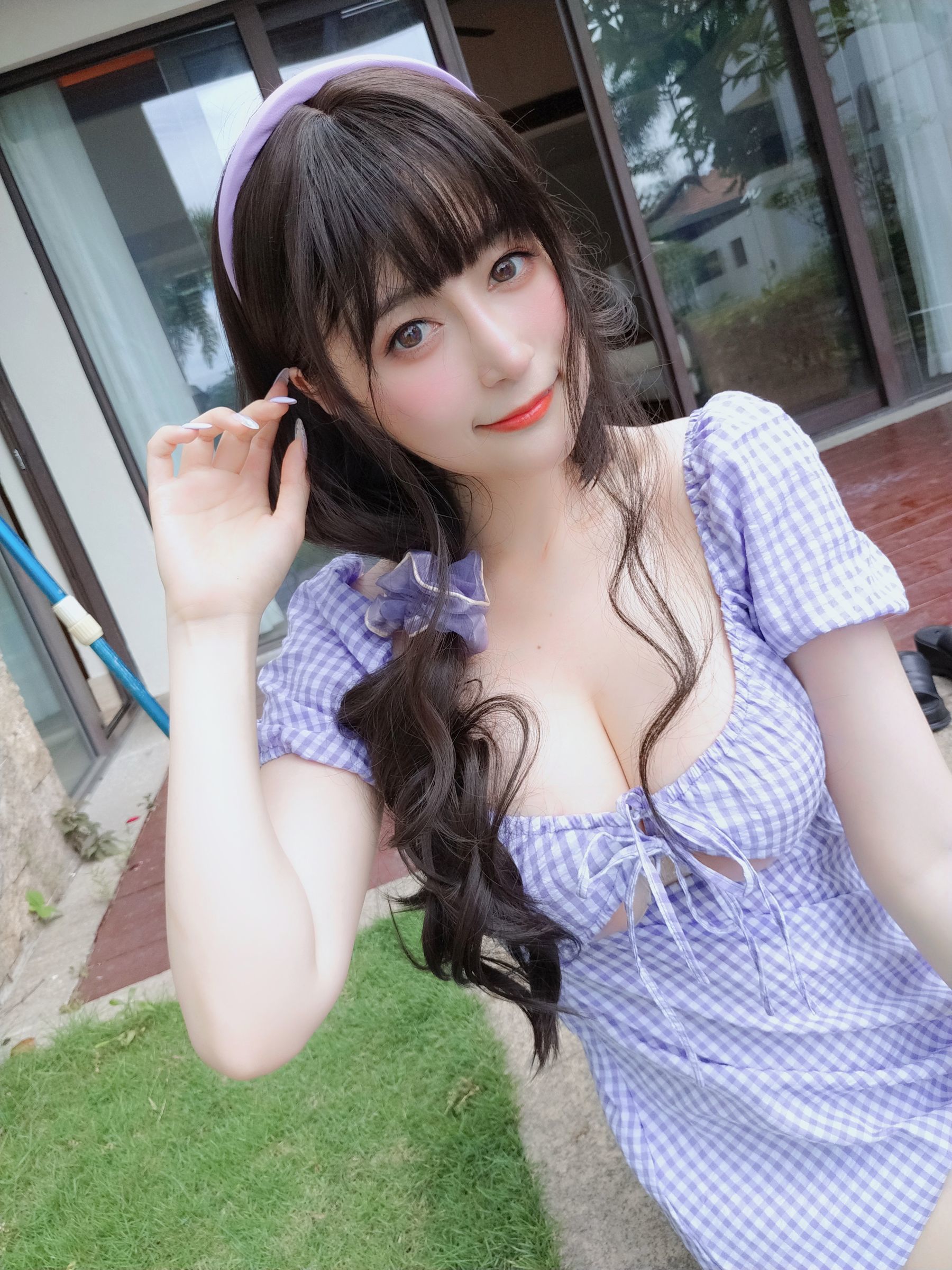Coser小姐姐白银 - 夏日的格子连衣裙-图69