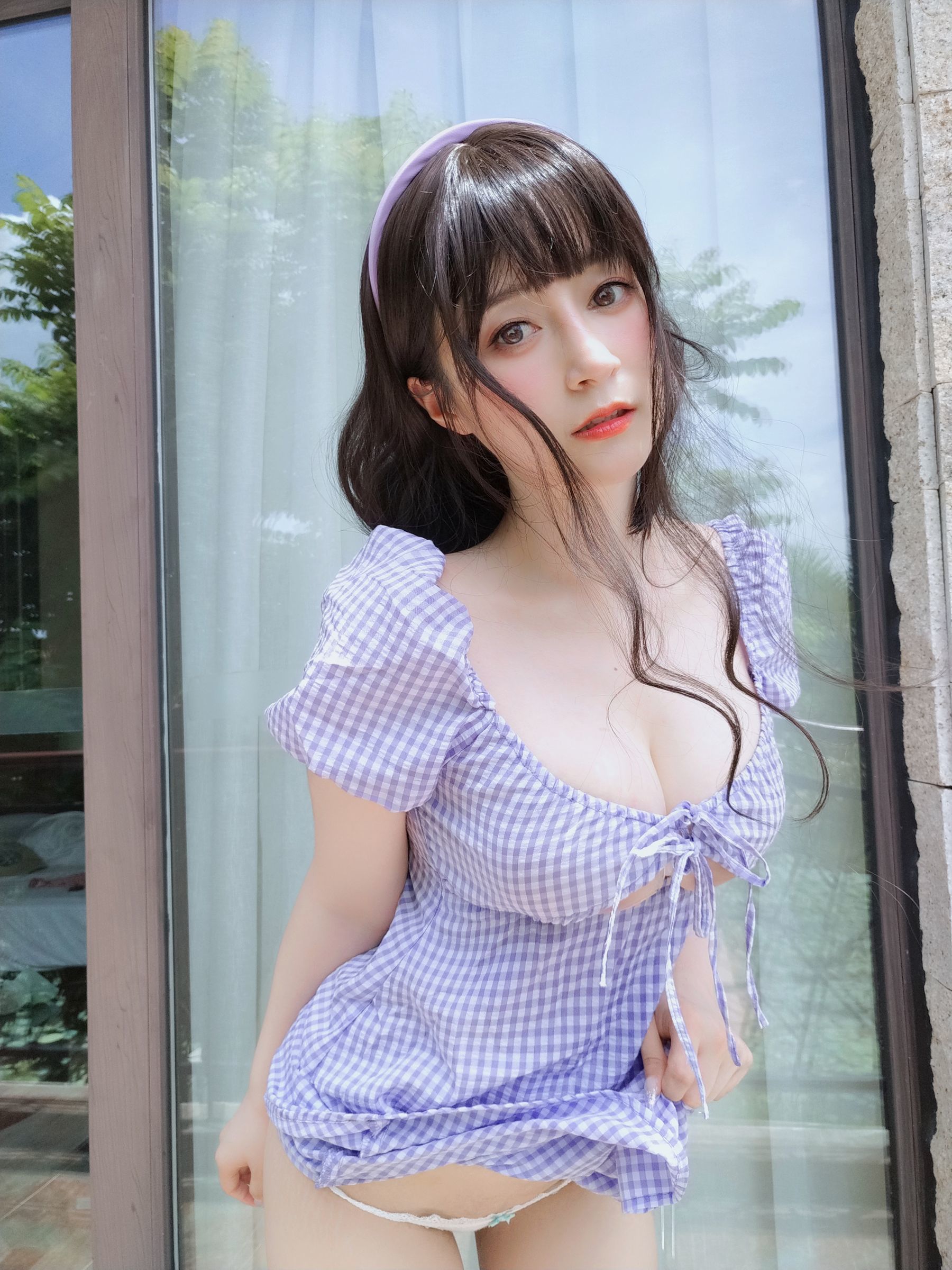 Coser小姐姐白银 - 夏日的格子连衣裙-图77
