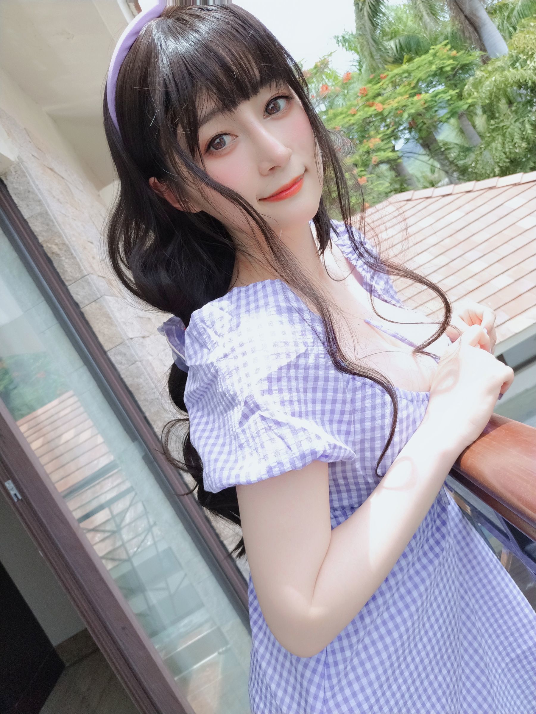 Coser小姐姐白银 - 夏日的格子连衣裙-图83