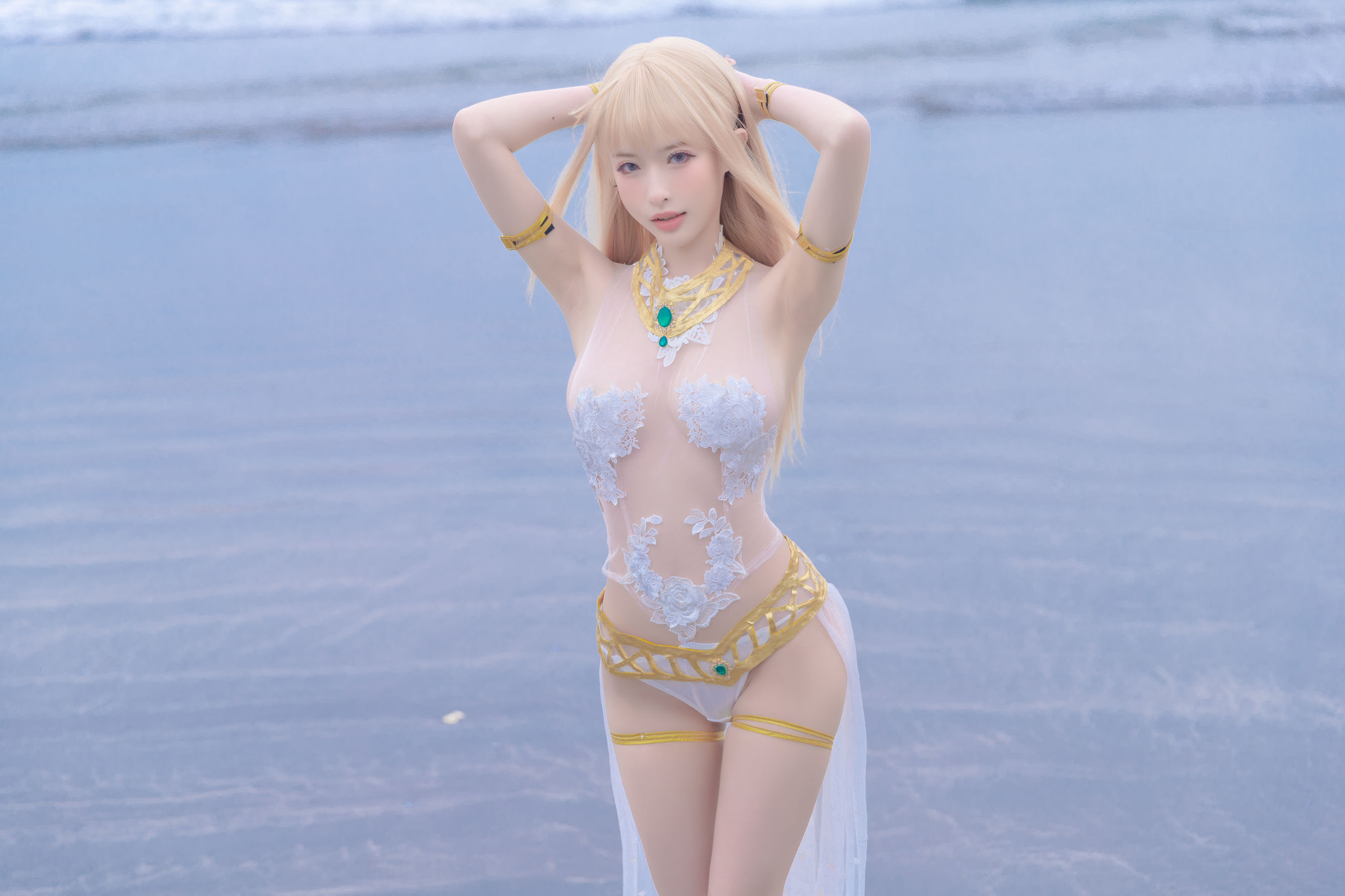 尤物清水由乃 - 玛丽萝丝白色泳衣-图10