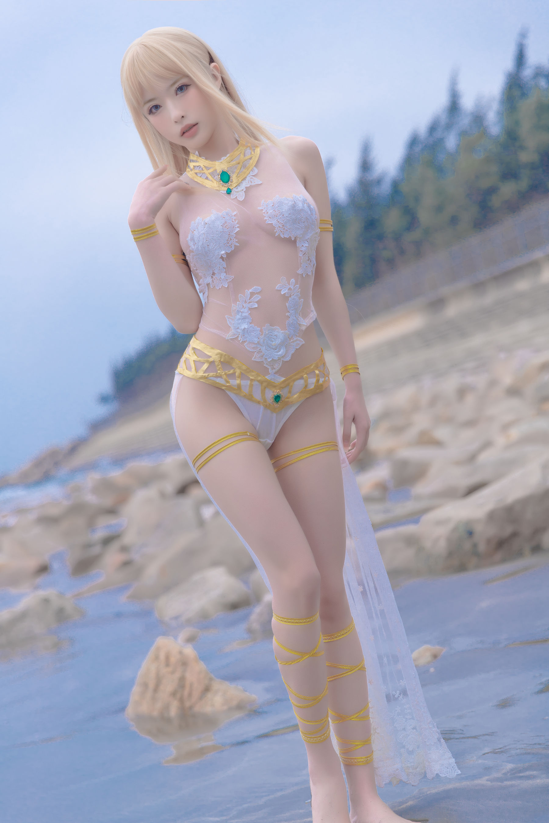 尤物清水由乃 - 玛丽萝丝白色泳衣-图2