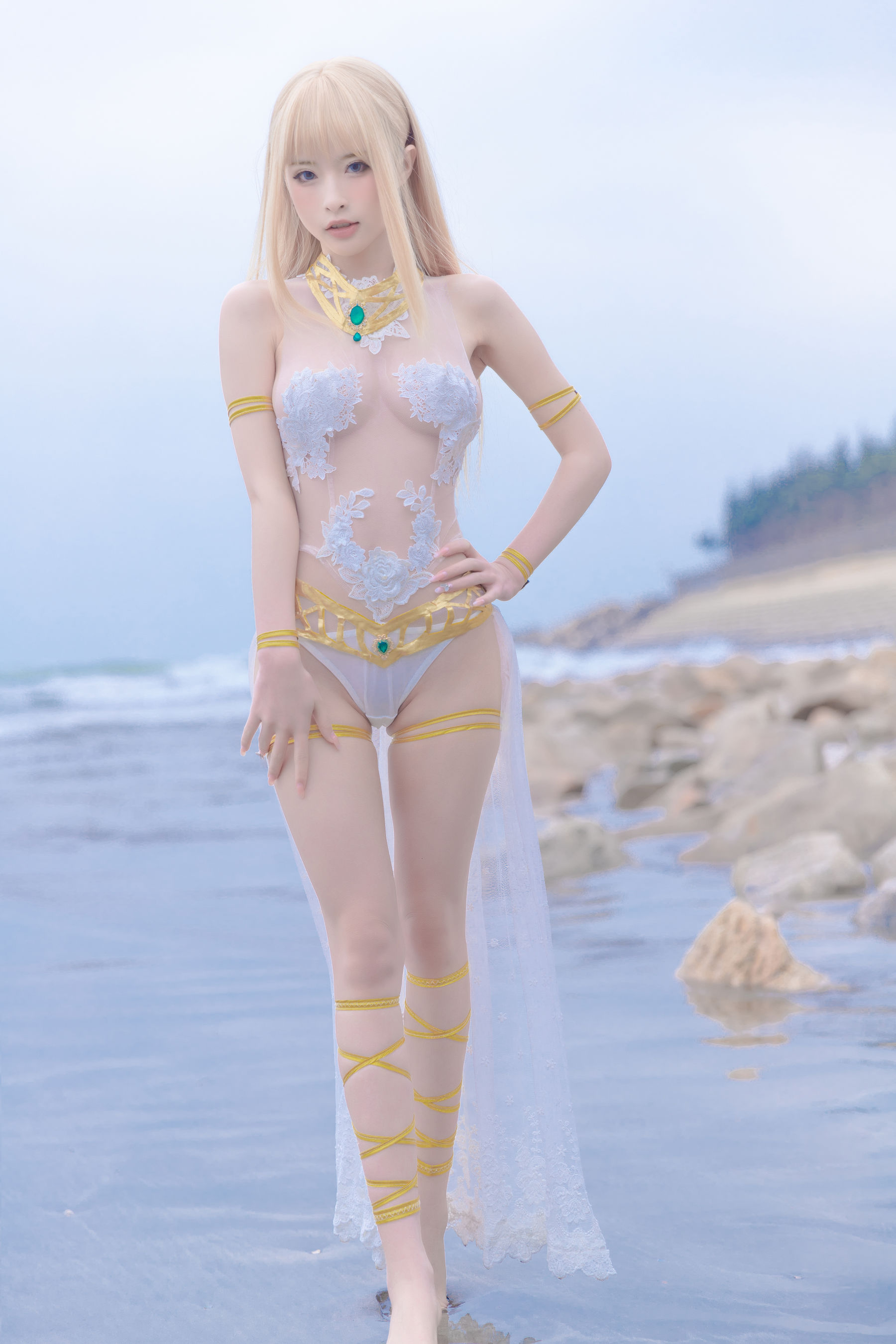 尤物清水由乃 - 玛丽萝丝白色泳衣-图4