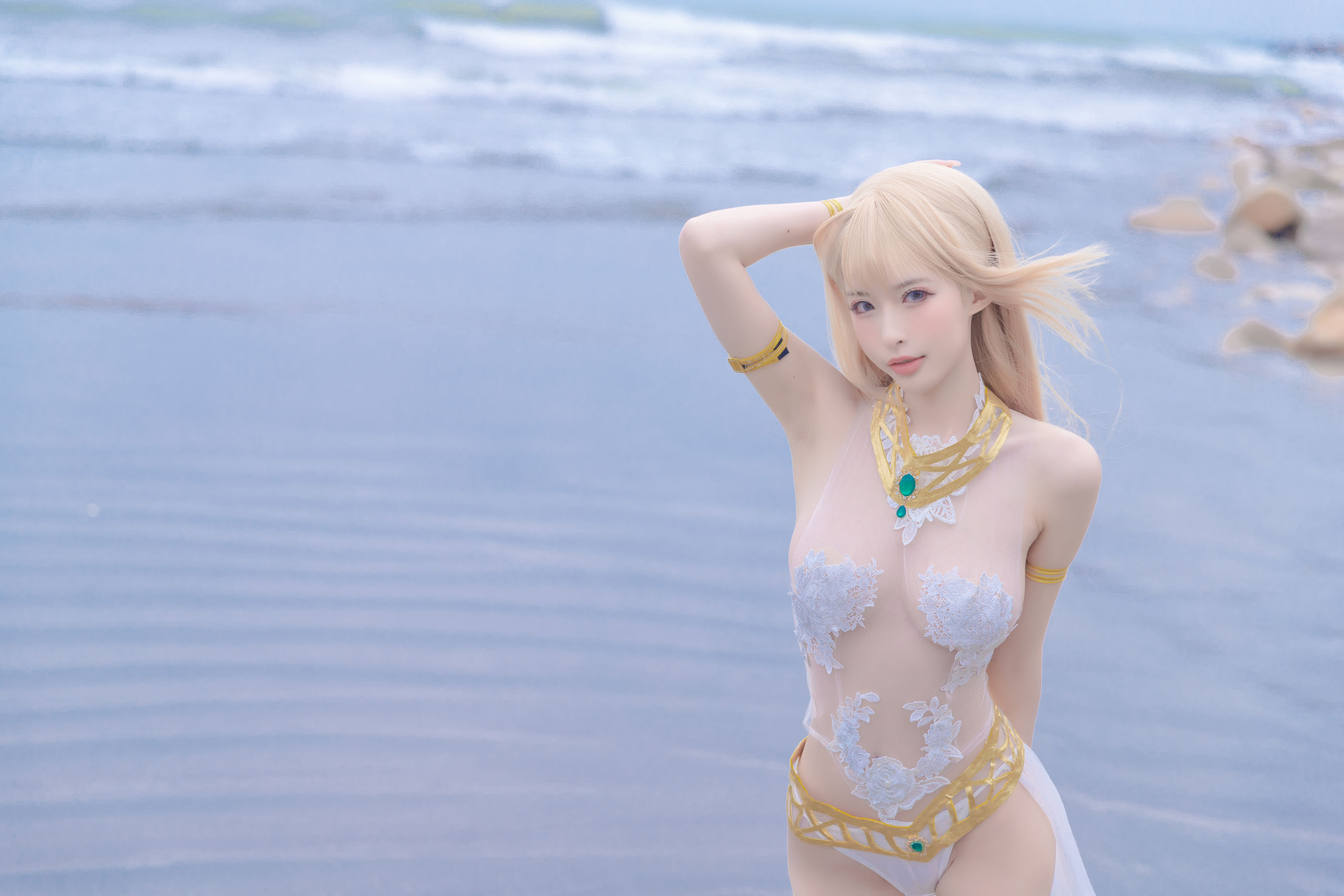 尤物清水由乃 - 玛丽萝丝白色泳衣-图5
