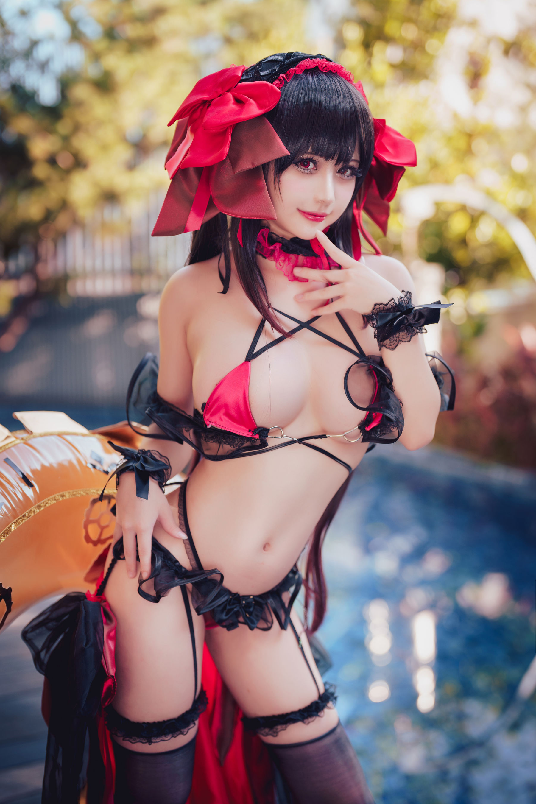 沖田凜花Rinka - Kurumi Tokisaki Swimsuit-图0