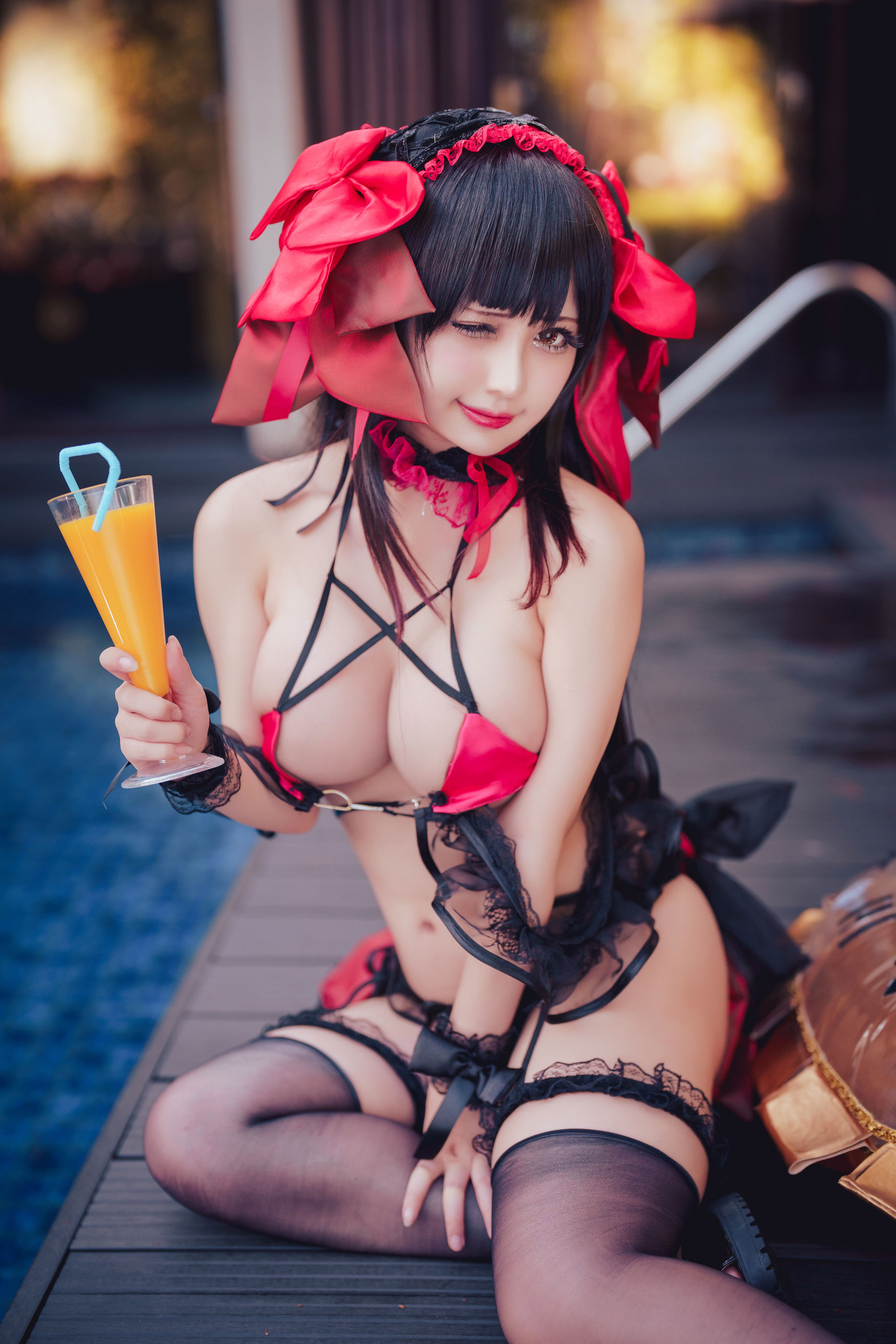 沖田凜花Rinka - Kurumi Tokisaki Swimsuit-图16