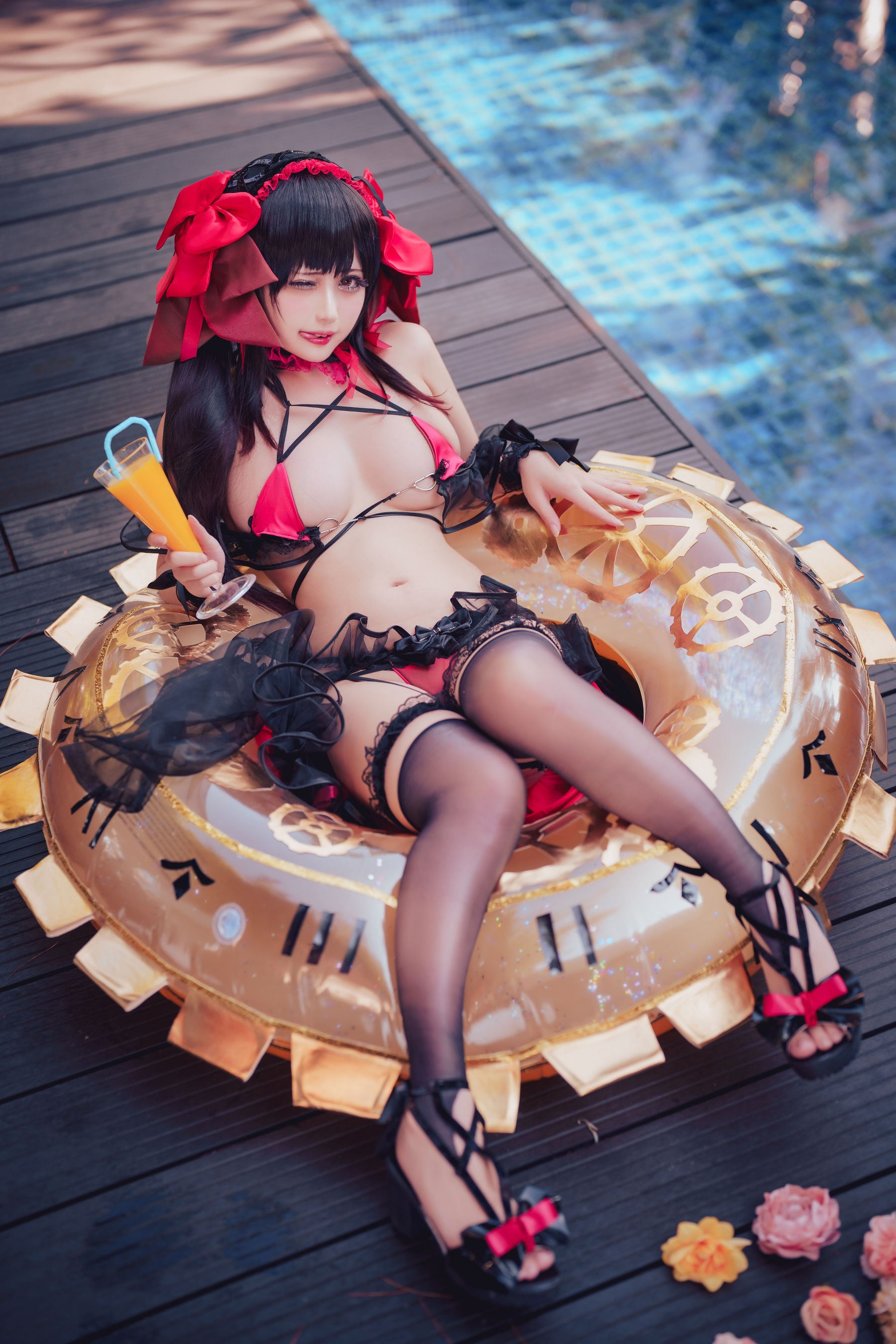 沖田凜花Rinka - Kurumi Tokisaki Swimsuit-图19